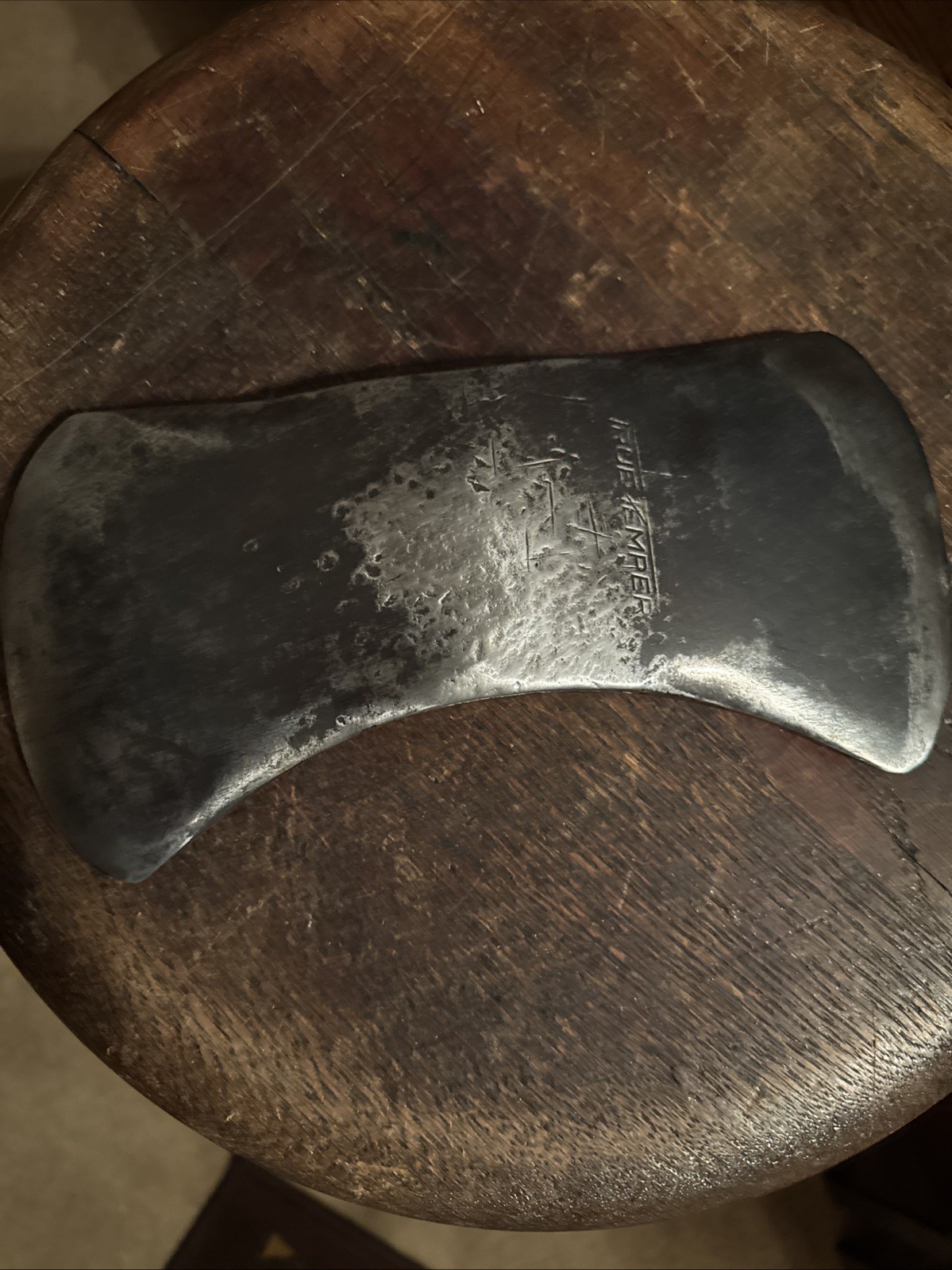 Antique Double Bit Axe Head Tool Embossed Kelly True Temper Black Raven USA