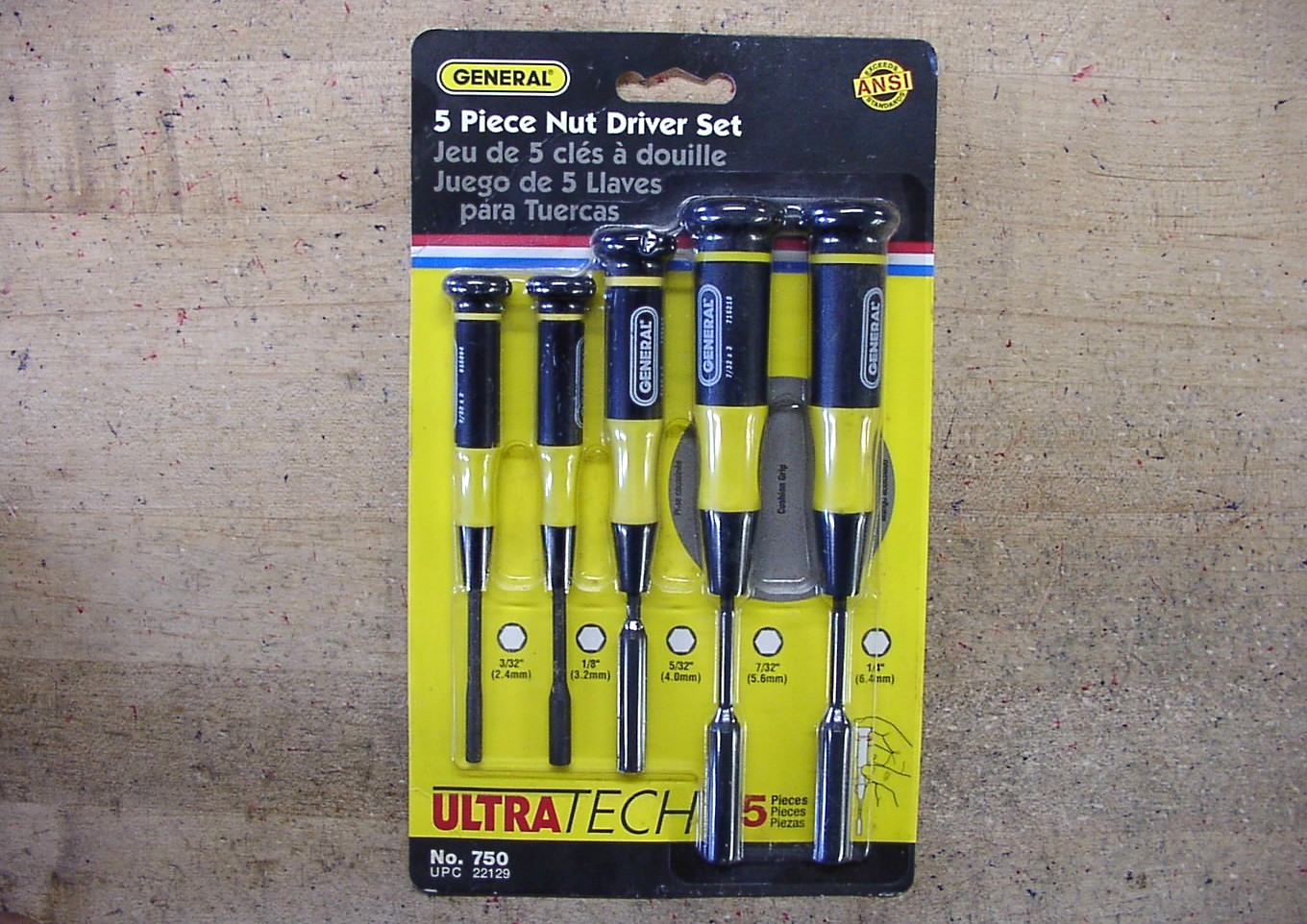 NOS General Tools Mfg. Co. No. 750 5pc. Hex Driver Set,3/32″,1/8,5/32,7/32,1/4″