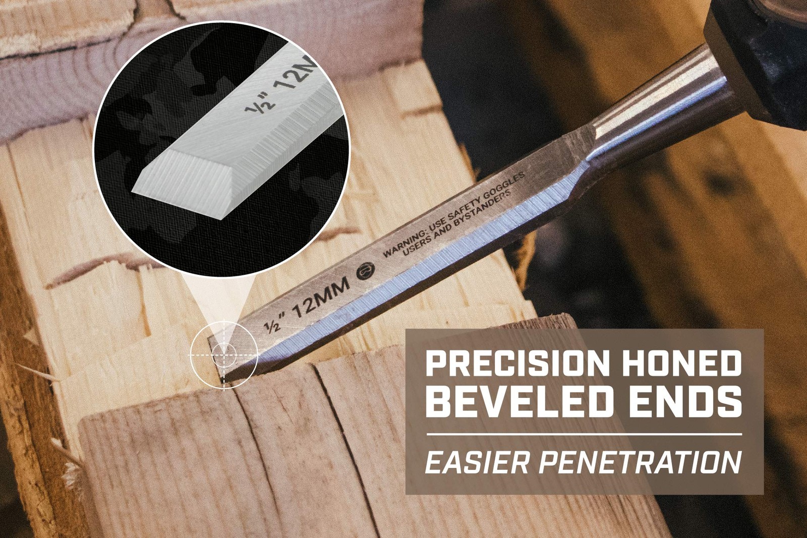 Tools Wood Chisel for Carpentry & Woodworking, Beveled Edge High-Carbon Steel…