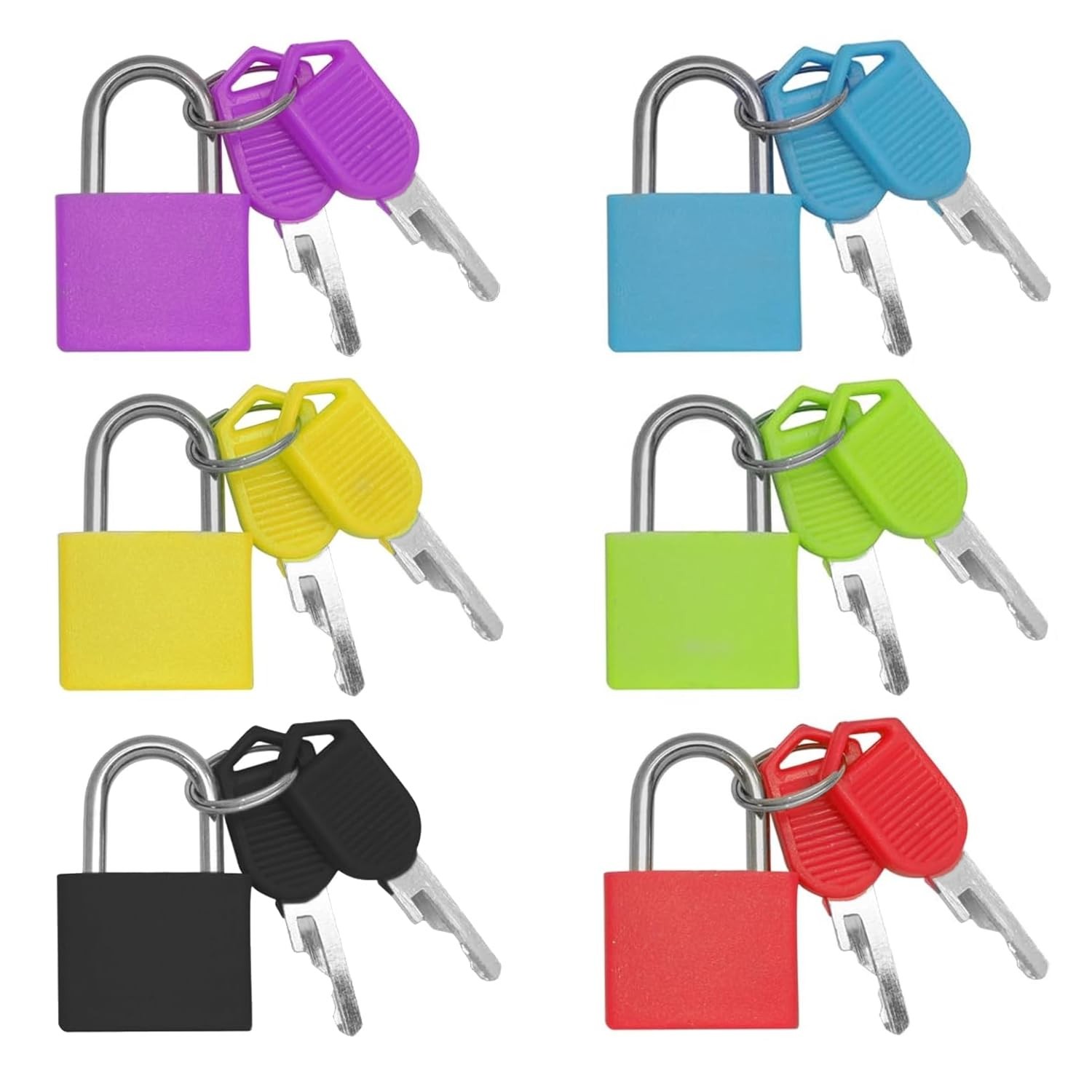 Mini Padlock Set 6Pcs with Keys, Small Suitcase Locker Lock for Gym Locker