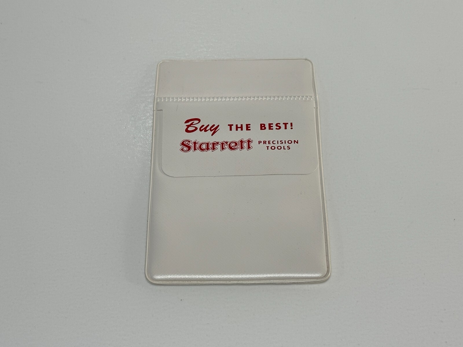 NOS Starrett Precision Tools “BUY THE BEST!” w/ Decimal Chart POCKET PROTECTOR
