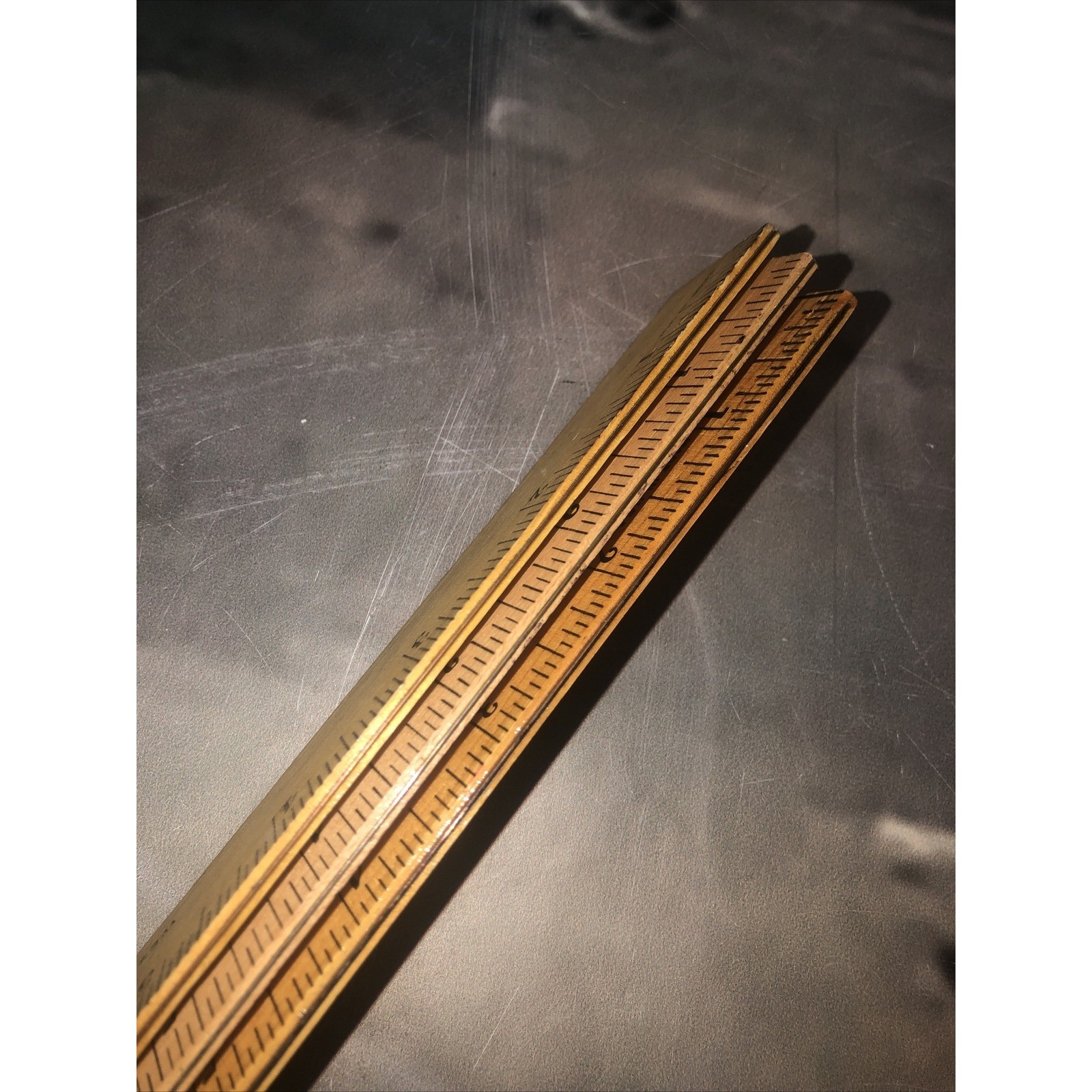 Lot Of 3 Wescott Wood Ruler 12″ Metal Edge Natural Flat School (1 Double Sided )