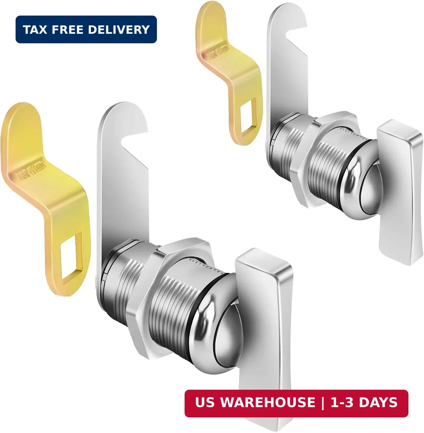 Cam Lock Thumb Operated Offset, 1-1/8″ Cabinet Locks 2PCS RV Compartment Lock, R