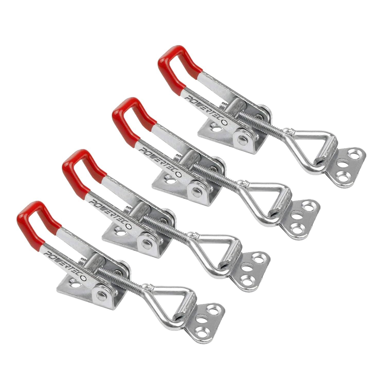 POWERTEC 4PK Toggle Clamp, 220 lbs Holding Capacity, 400 4PK Adjustable Pull Red