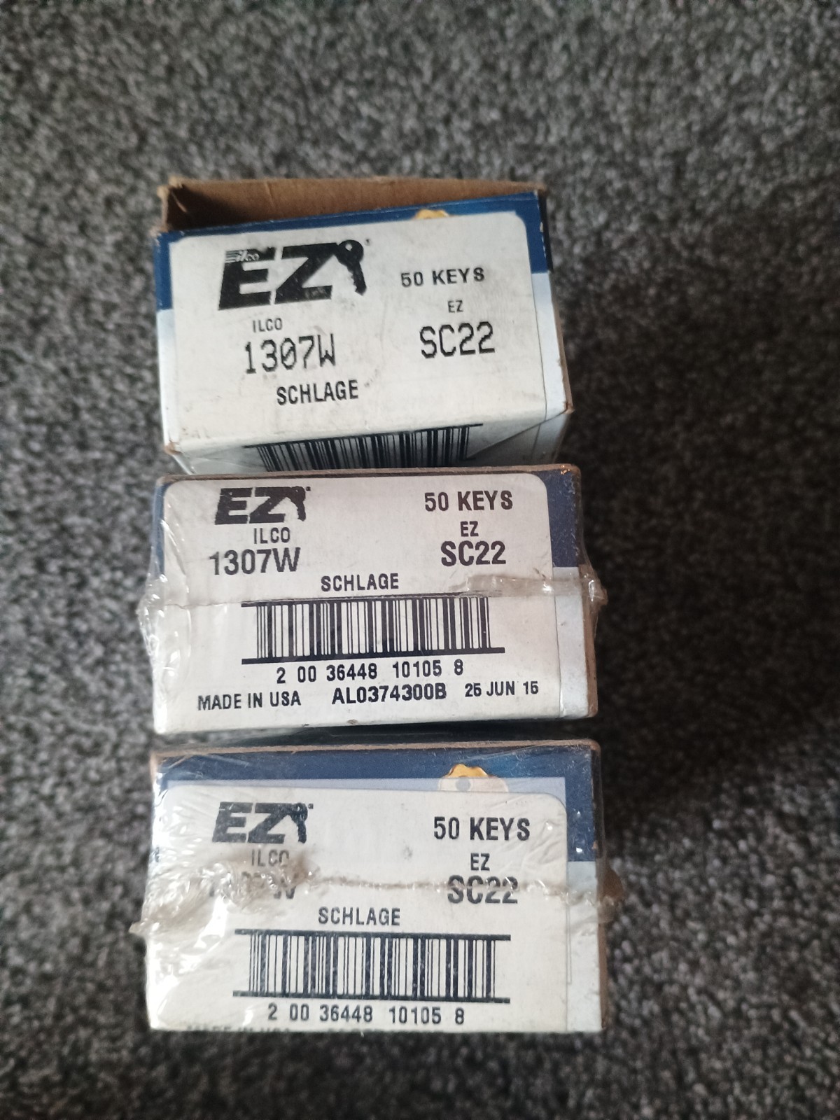 Lot Of 150 New Ilco 1307W SC22 Schlage Double Sided Key NOS Uncut Schlage