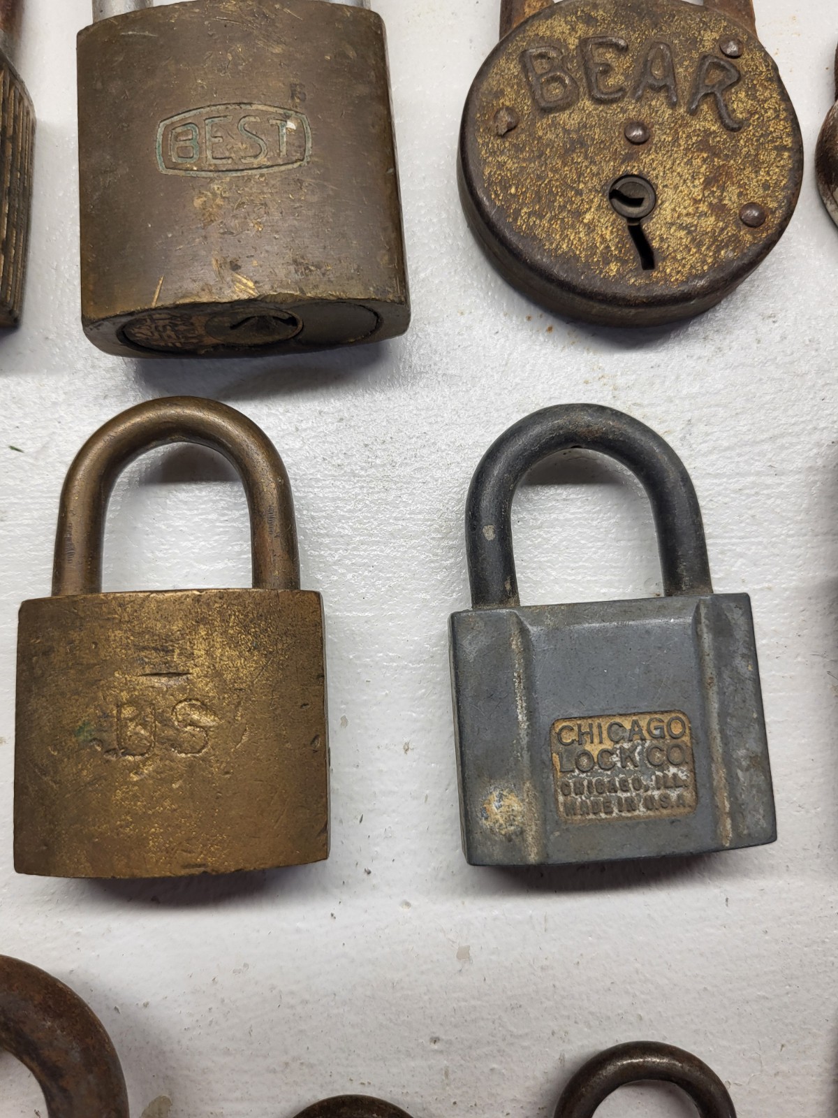 Vintage Padlock Lot of 12 Mixed Brands Master Yale Bear Chicago Lock Co.