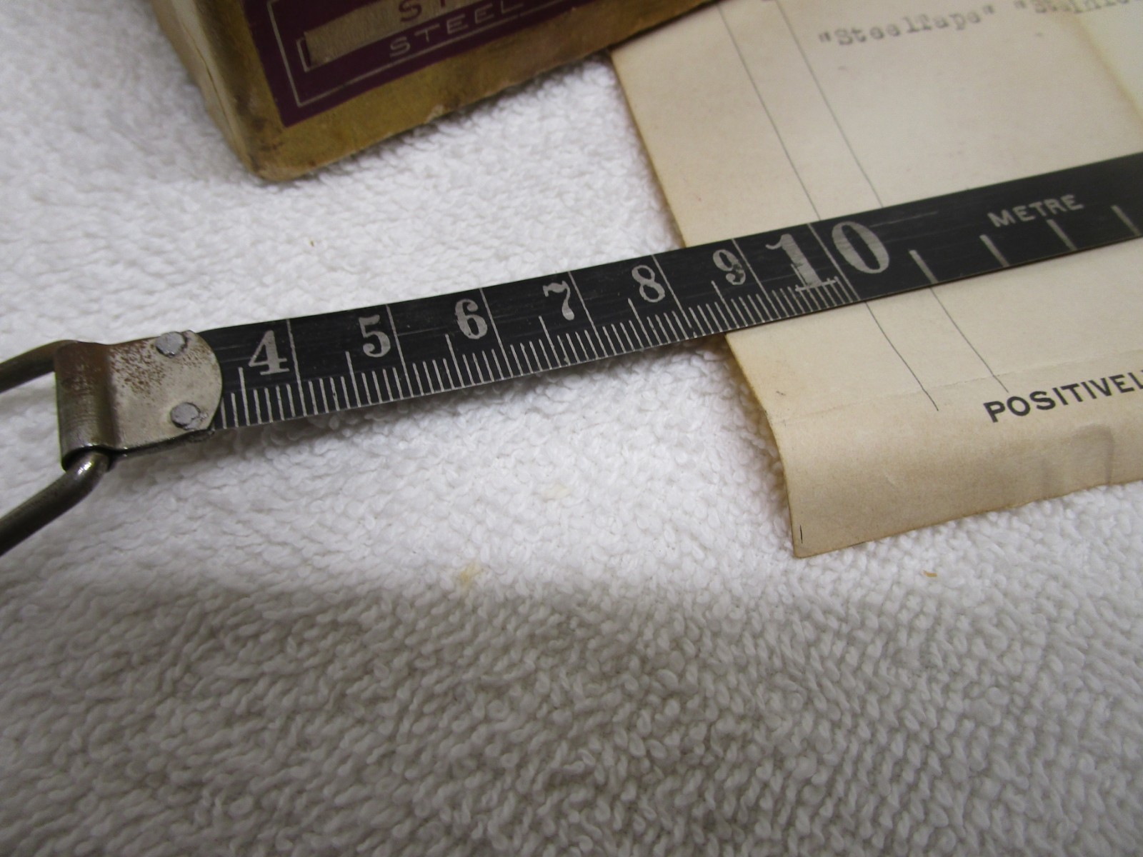 Vtg “RARE” Lufkin Rule Co 363EM Stainless Steel Tape 4/30/1927 Excellent w/Box