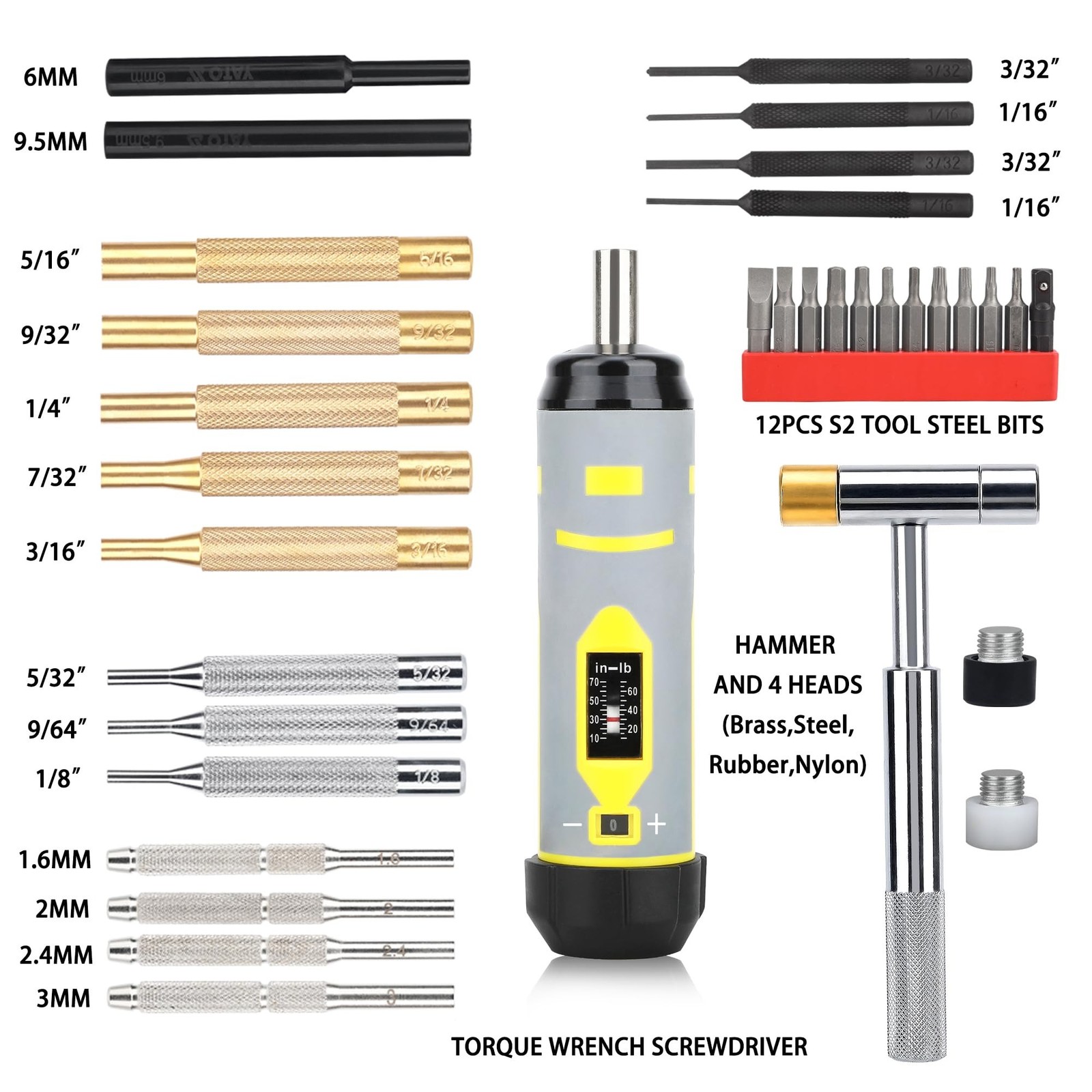 Torque Screwdriver & Pin Punch Set, Elite Gunsmithing Tools Absolute Combo fo…