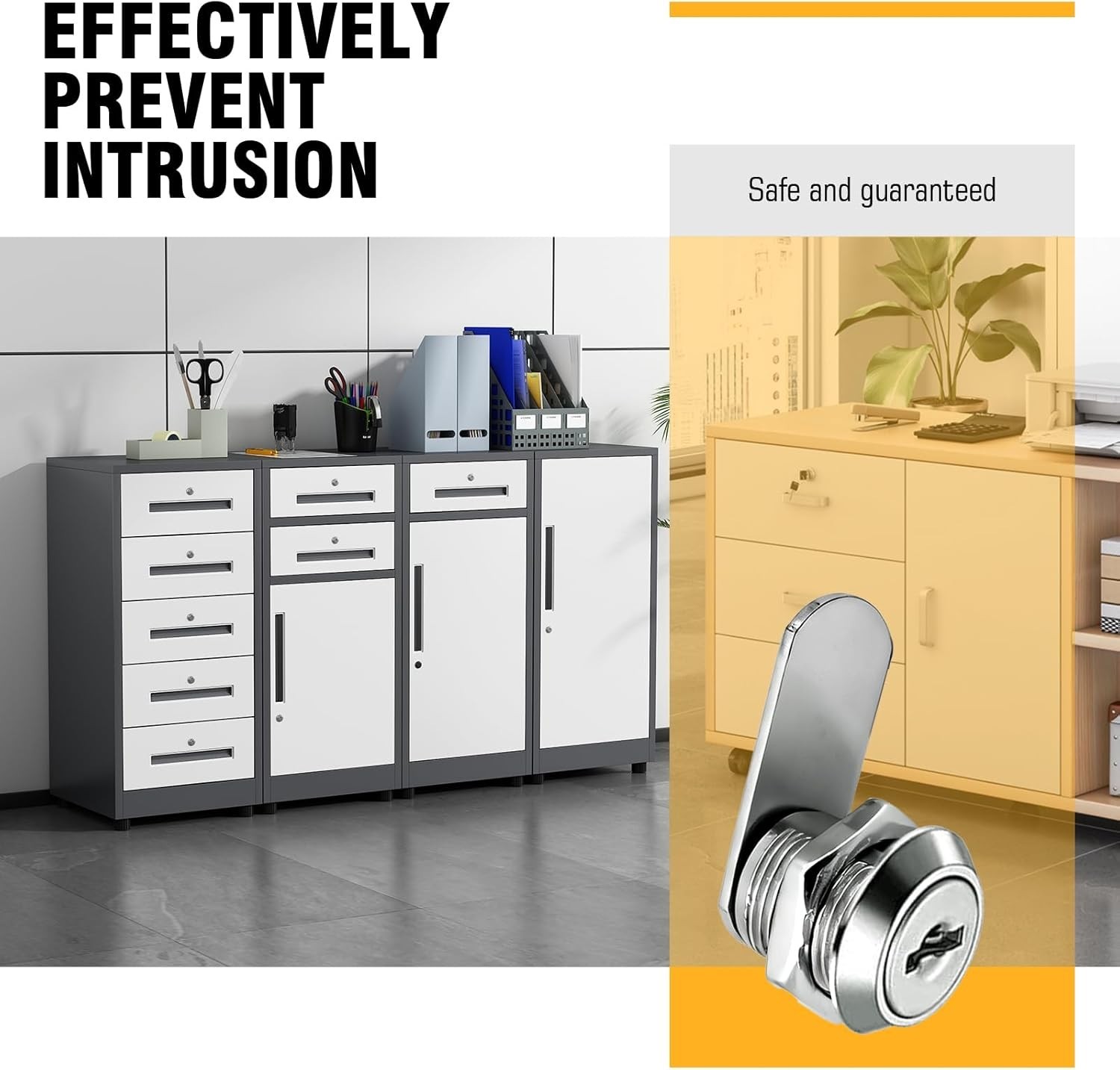 Durable Zinc Alloy 5/8 Inch Cabinet Lock with 4 Spare Keys for Enhanced Security
