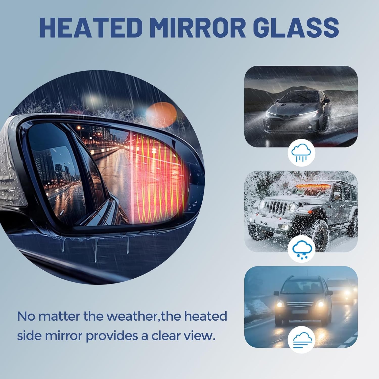 Passenger Mirror Glass Toyota RAV4 Tacoma 4Runner Heated