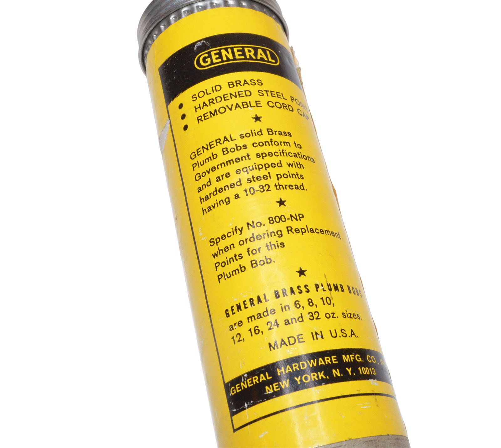 General Hardware 10 Oz Solid Brass Plumb Bob No 800-10