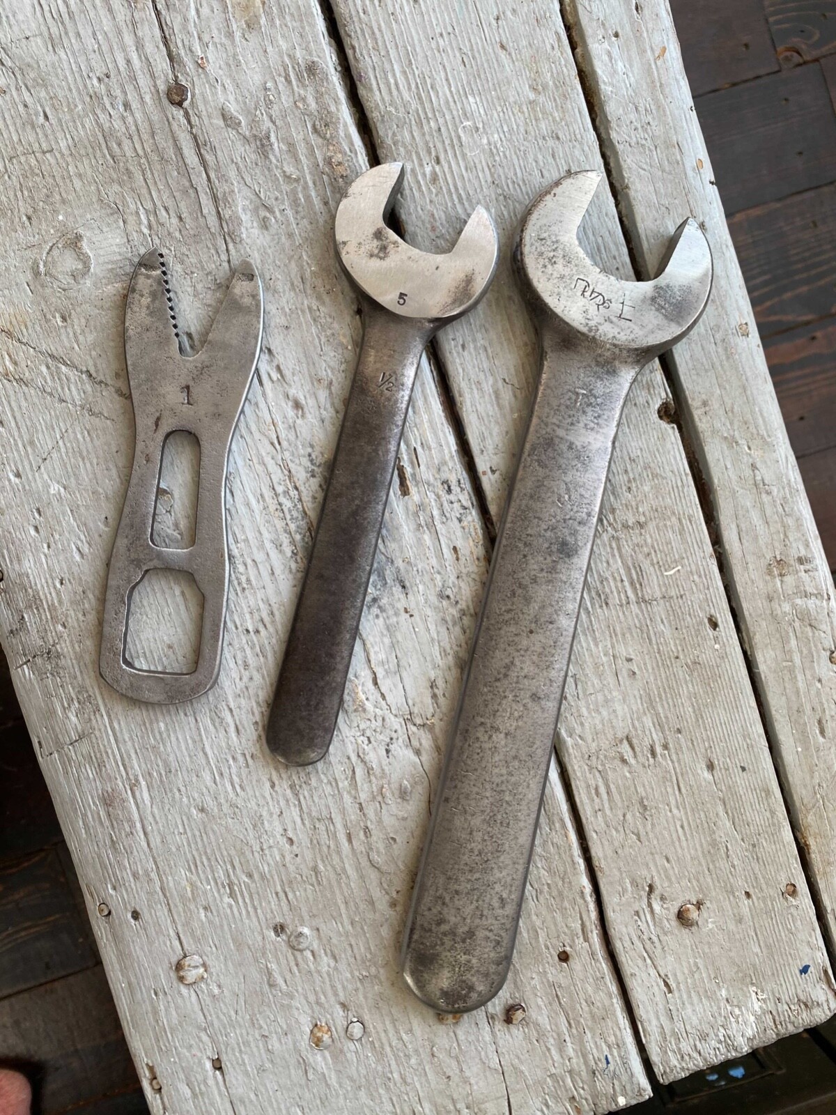 Vintage Williams Wrench Set of 3- Single Open-end #5 and 7 with alligator wrench