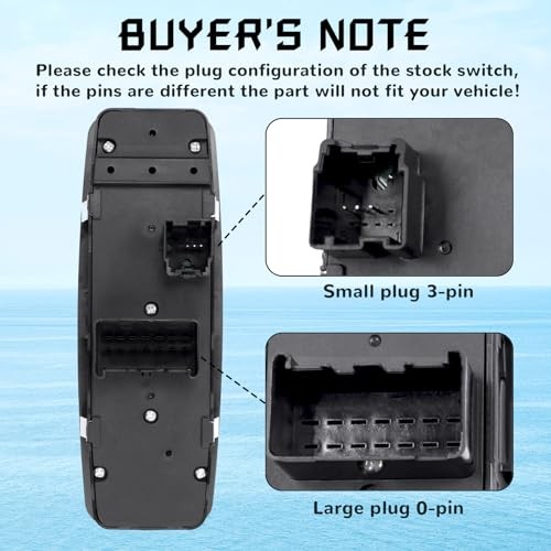 Master Power Window Switch, Driver Side 3 + 0 Pins, Replacement for 4602535AC