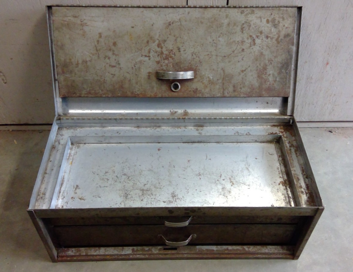 Heavy Duty Tool Box 2 Drawer 22 3/4″x 10″x10 1/4″ tall w cover