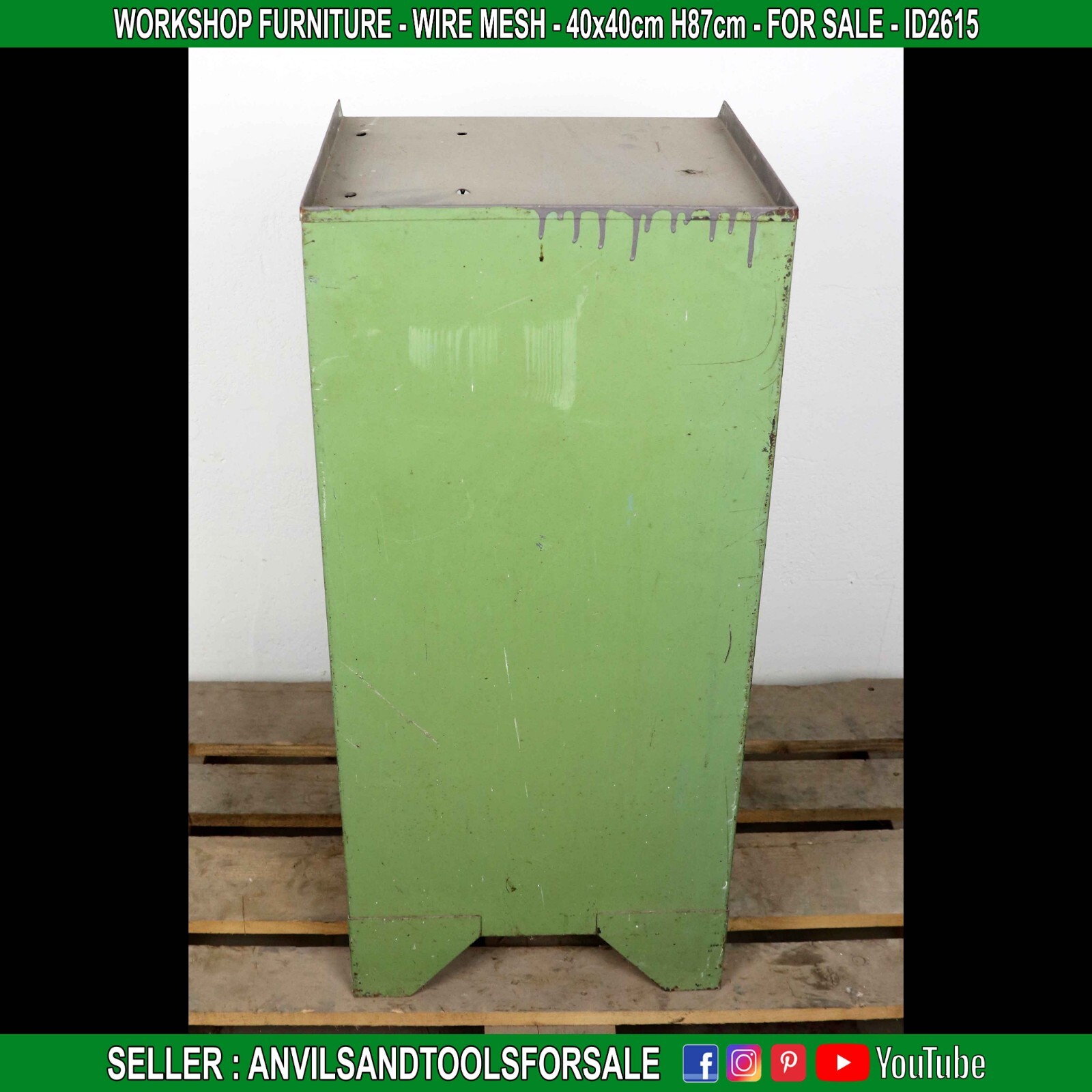 WORKSHOP FURNITURE – WIRE MESH – 40x40cm H87cm – ID2615