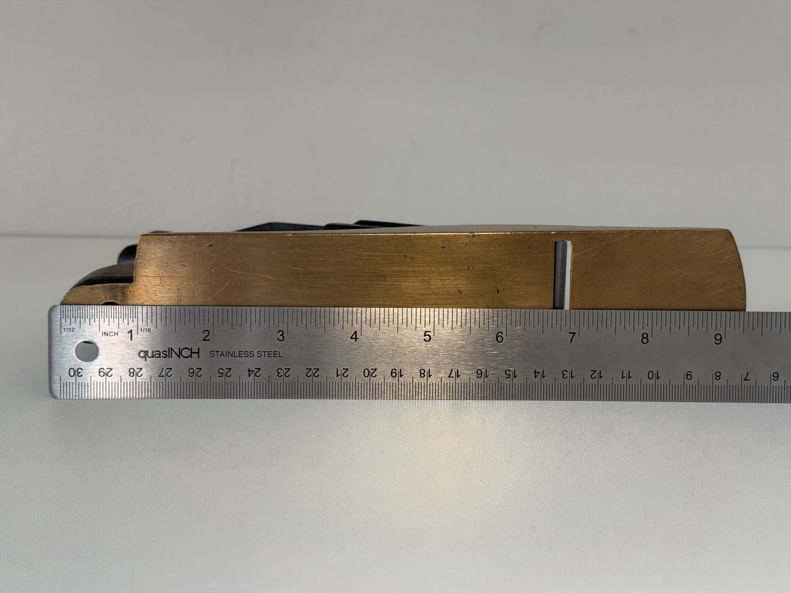 Vintage GTL Solid Brass Adjustable Smooth Hand Plane w/Stanley SW Blade