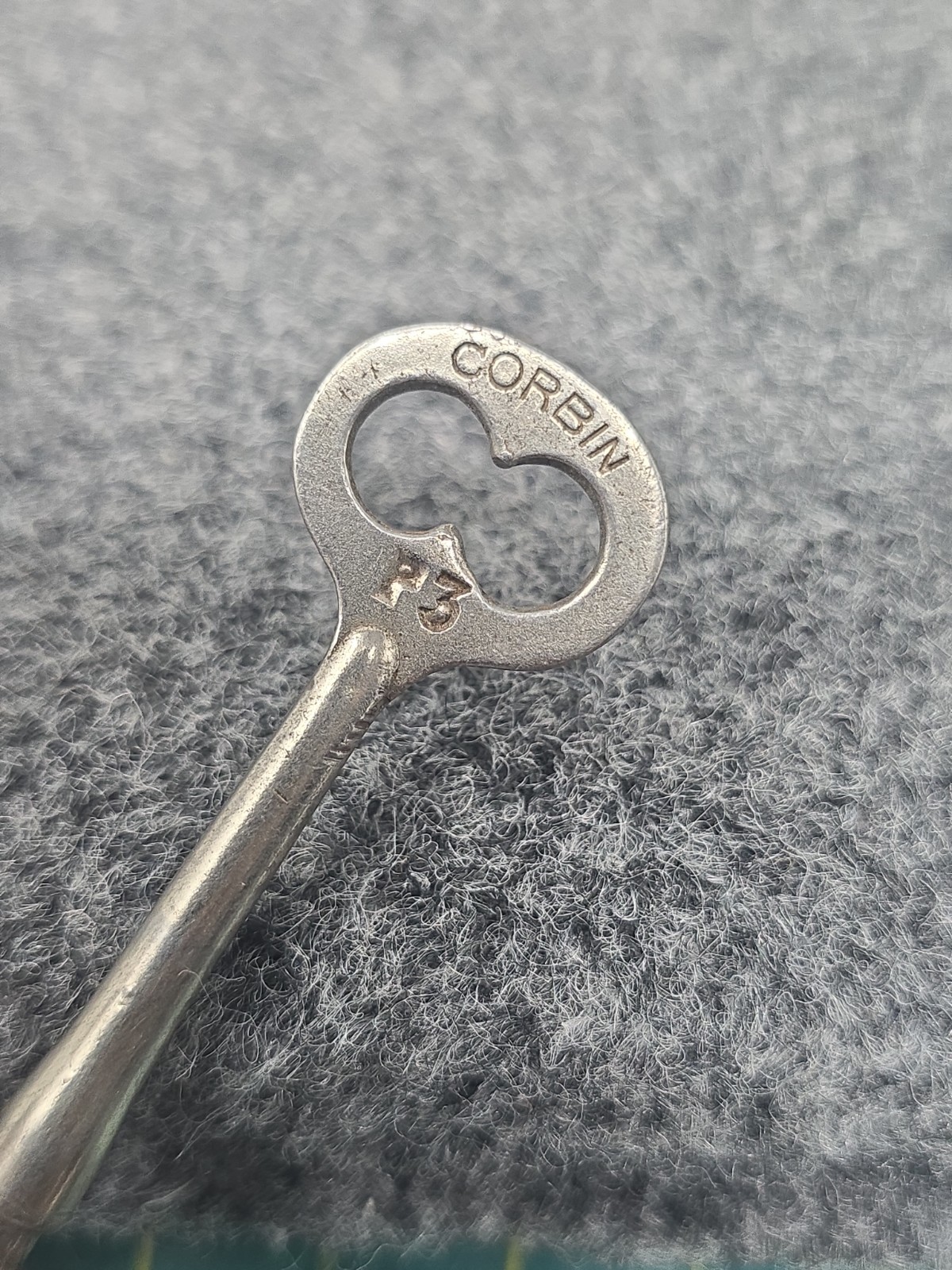3 Antique Corbin Skeleton Key #P3 Solid Barrel