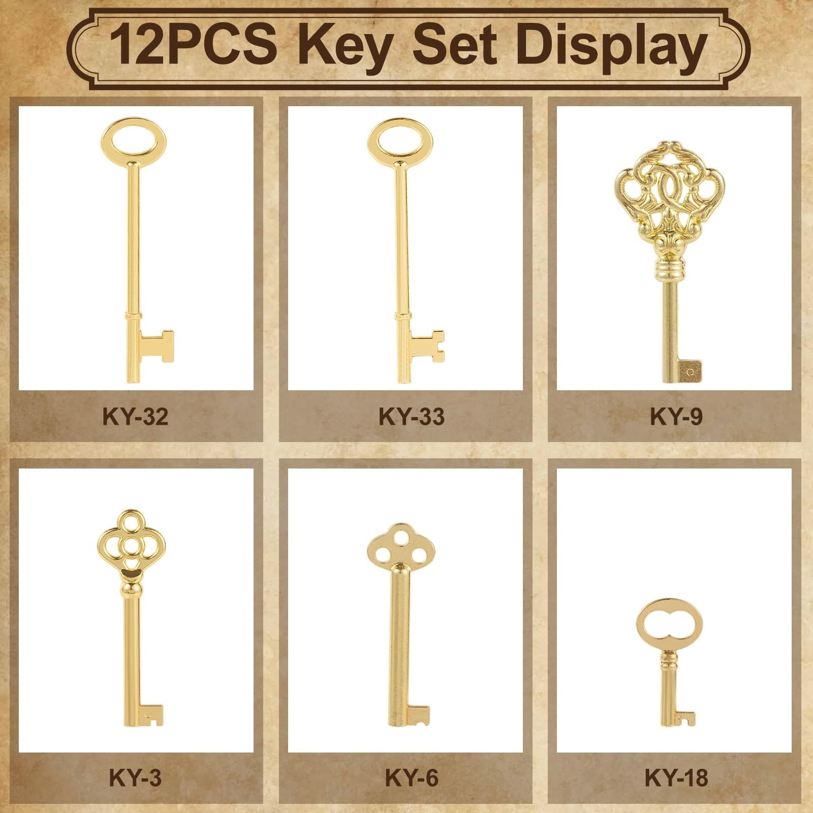 12PCS Hollow Barrel Skeleton Key, Hollow Skeleton Keys, Vintage Furniture, Vi…