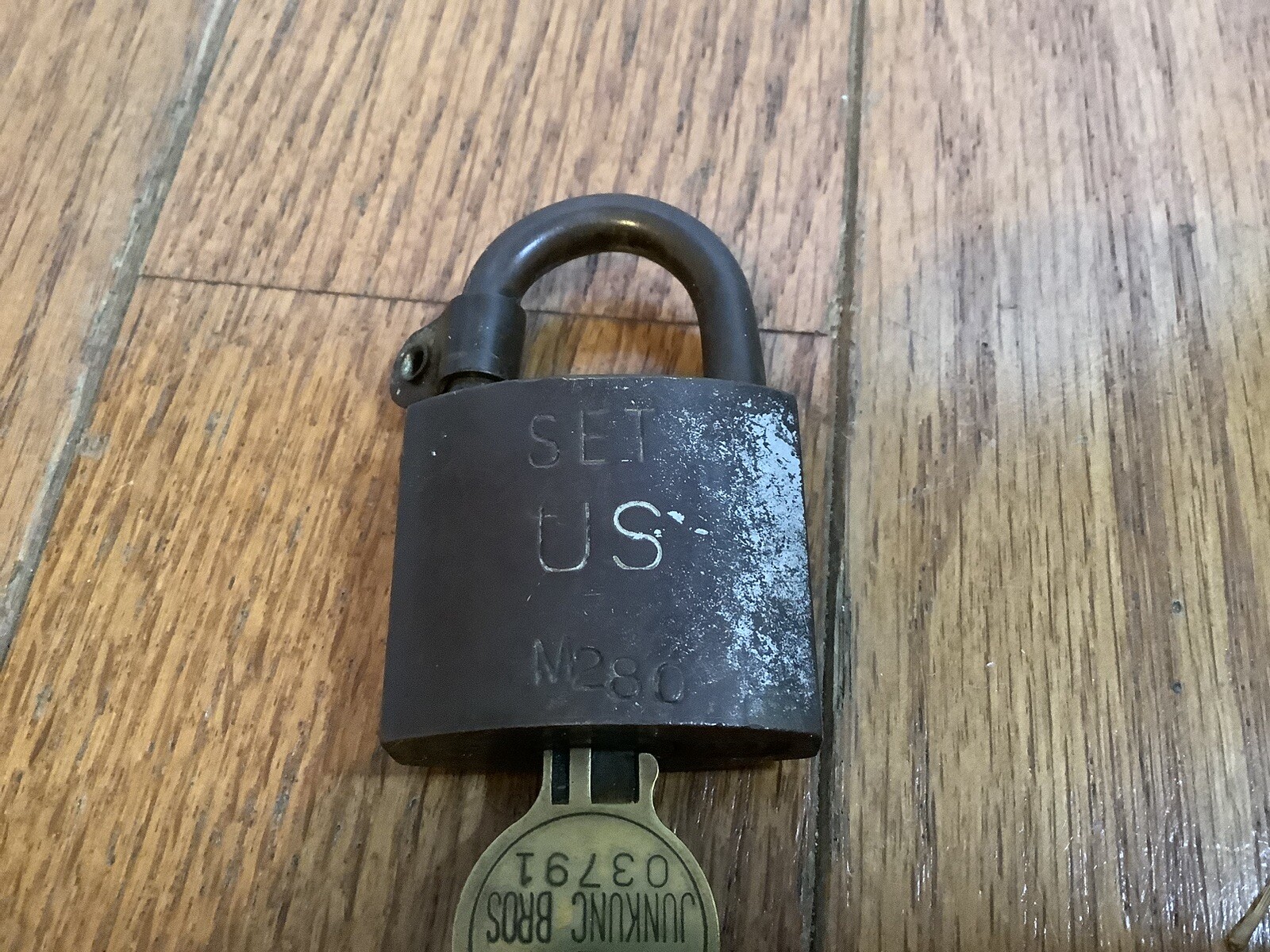 Vintage American Lock Company Set US M280 Brass Padlock with 1 key Works