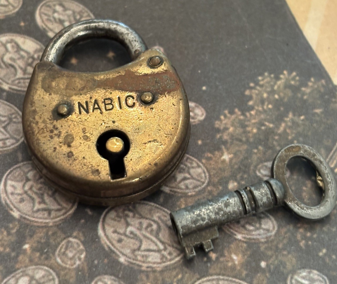 NABIC ORIGINAL SKELETON KEY WORKS LOCK VGC DISPLAY NICE 1930-40 VINTAGE HOME