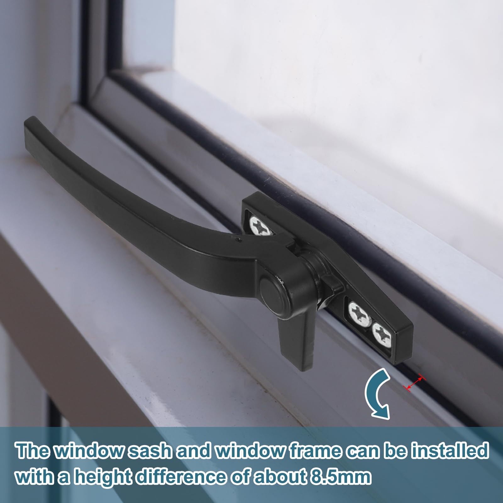 uxcell 1Pcs Casement Window Locking Handle, Zinc Alloy Champagne Color