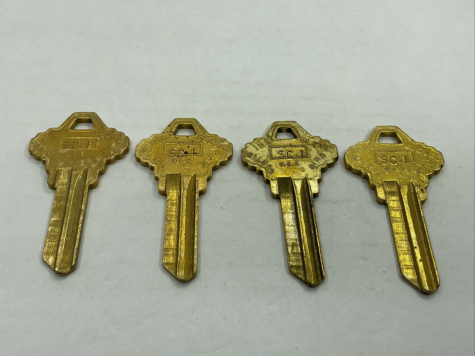 Curtis Industries NOS Key Blank Lot Of 4 Uncut SC1 Brass Keys C-CK80