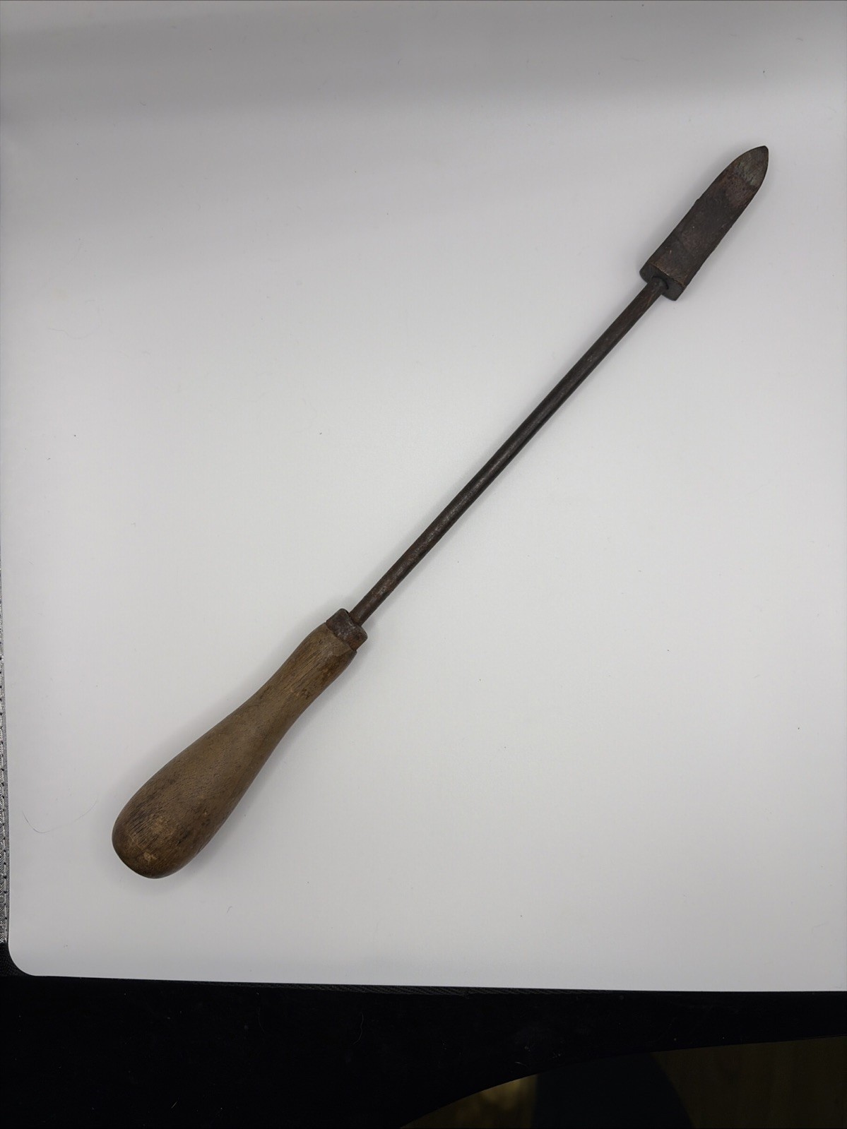 Vintage Copper Tip Soldering Iron Wood Handle Antique Tool