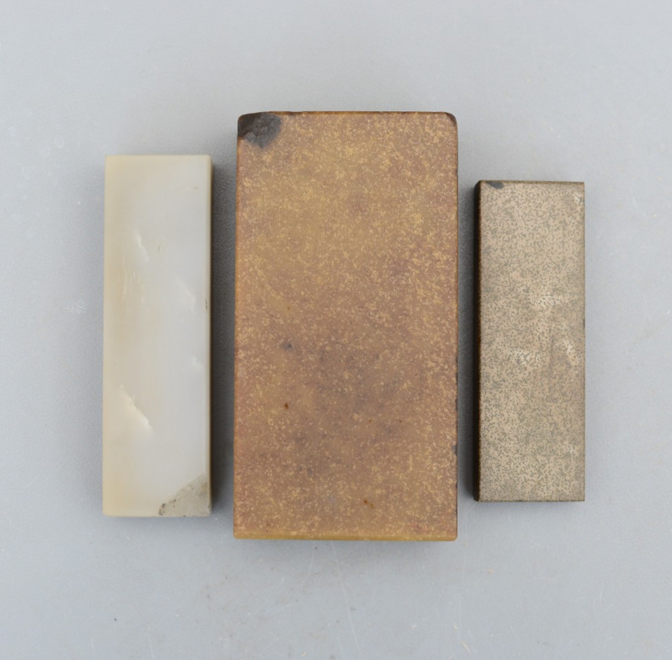 Set 3 Vintage Natural Hone Oilstone Sharpening Stones Washita Arkansas USA
