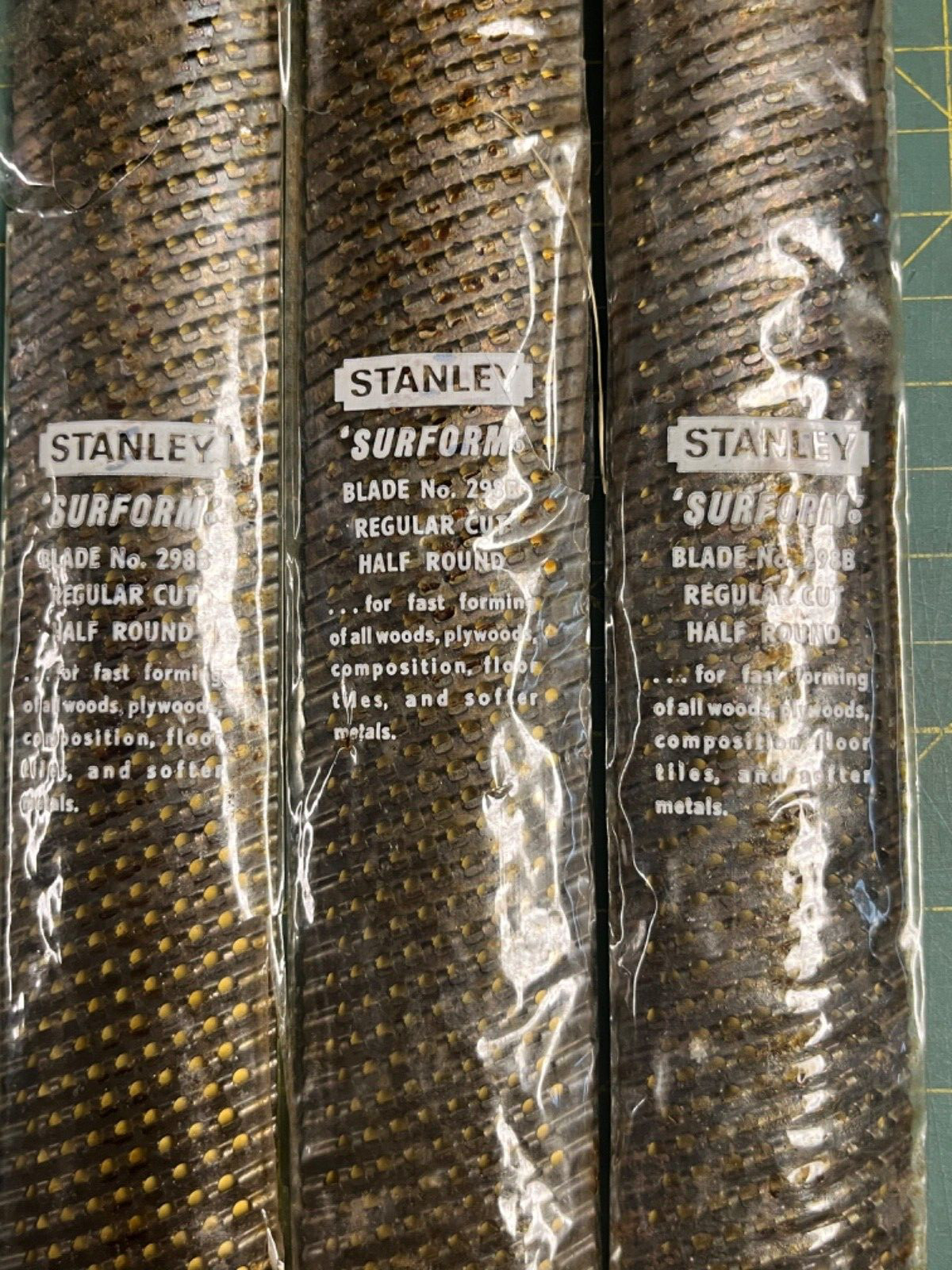 Lot of 3 Stanley Surform Blade. No. 298B 299 Regular Cut Half Round NOS (1678