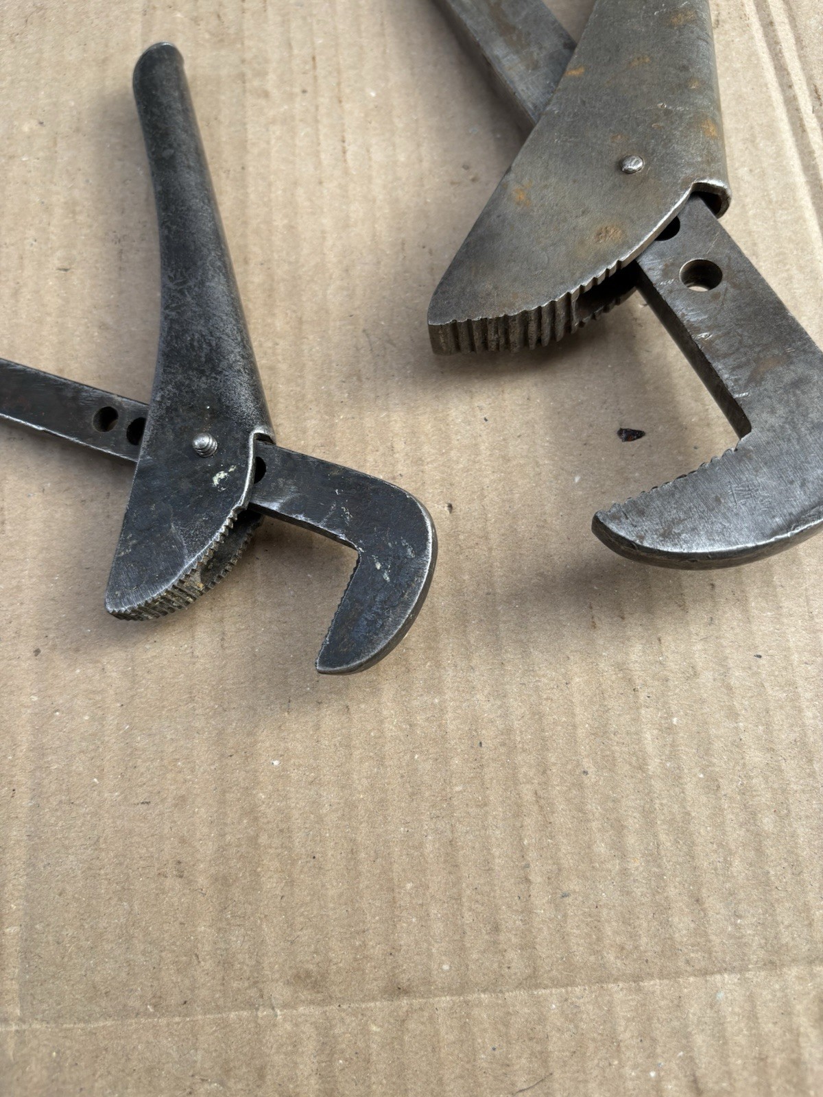 2 X Vintage Pipe Wrench’s Spanner Tools, Footprint Made In England, Etc
