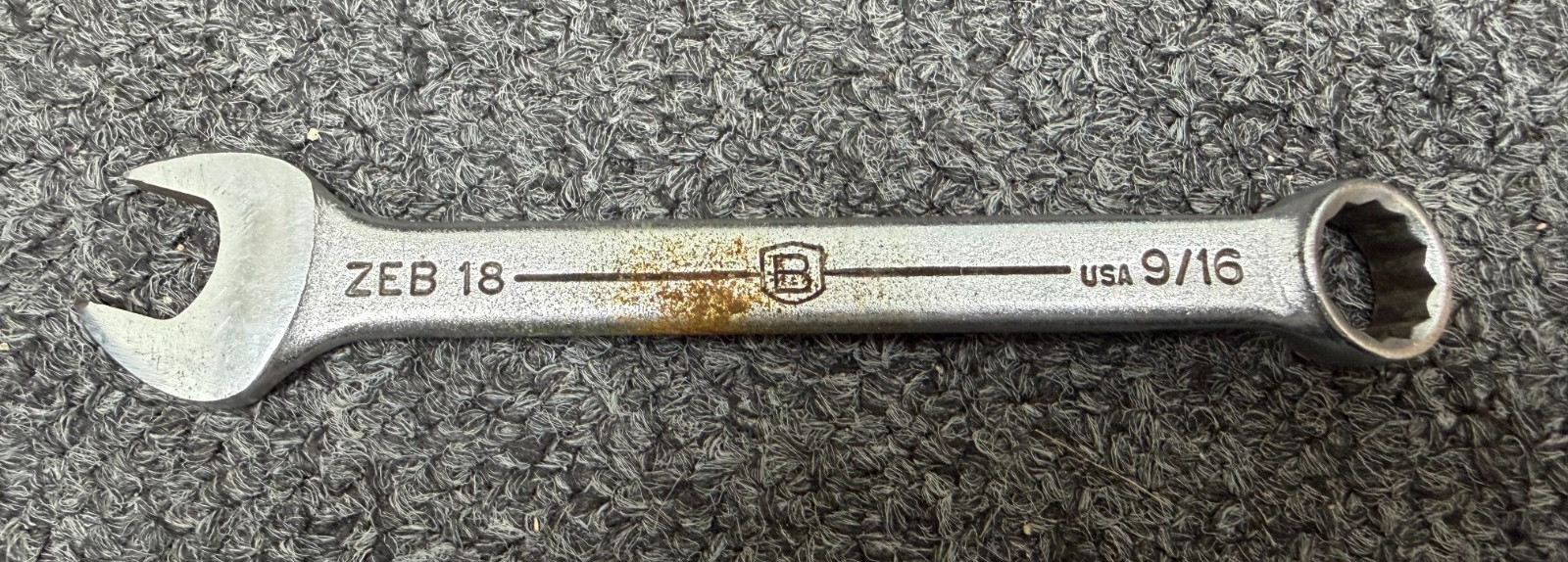 Vntg Bonney Bon-E-Con ZEB18 Comb. Open & 12 Pt Box End Wrench,9/16″ X 6-5/8″,VGC