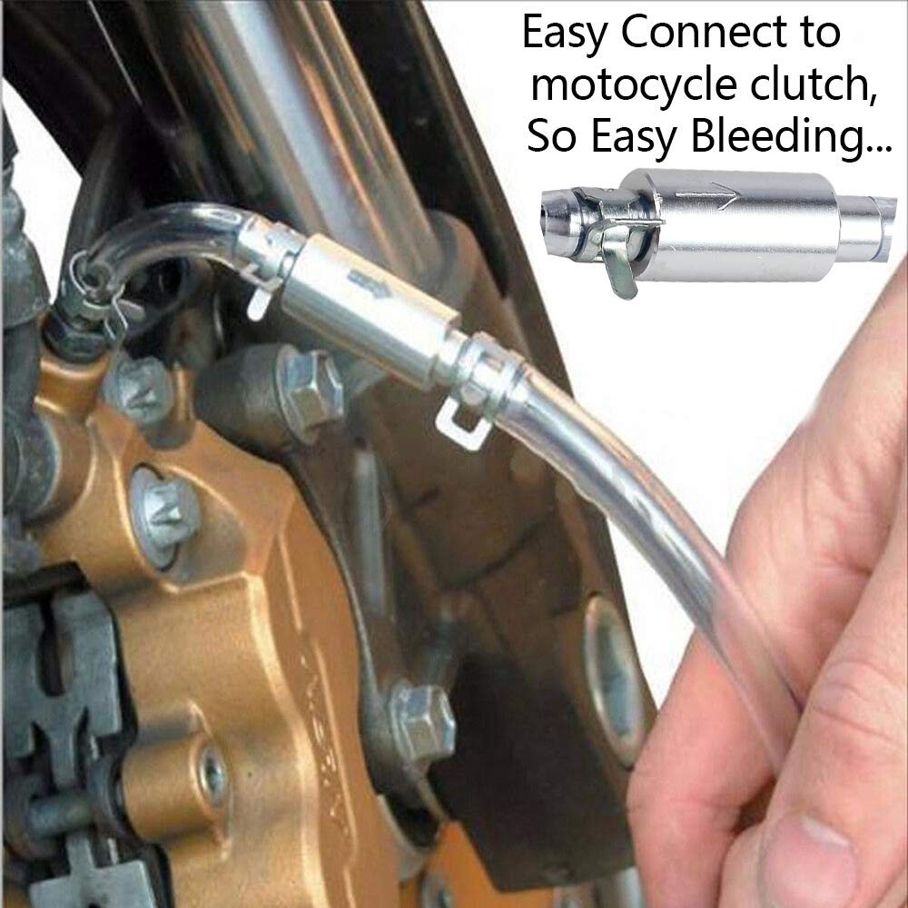 Motorcycle Brake Bleeder Kit One Way Check Valve Tube Bleeding Tool Kit for