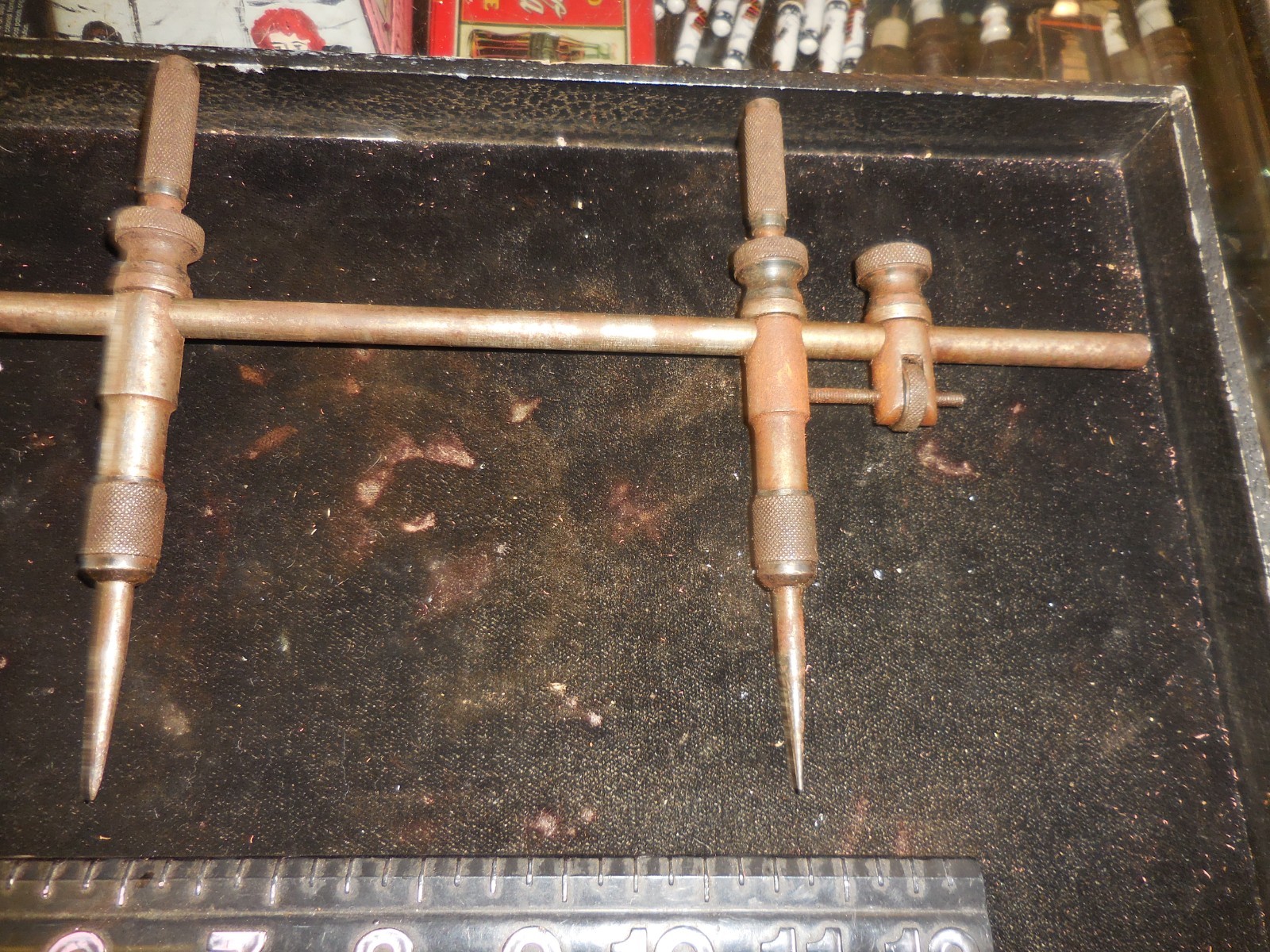 Vintage L. S. Starrett No.251 Steel Beam Trammel Points Machinist USA