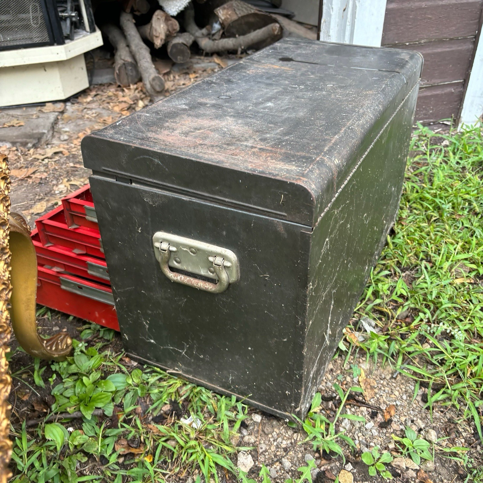 Vintage Montgomery Ward 6-Drawer Tool Chest Box Mechanics Toolbox Red Black USA