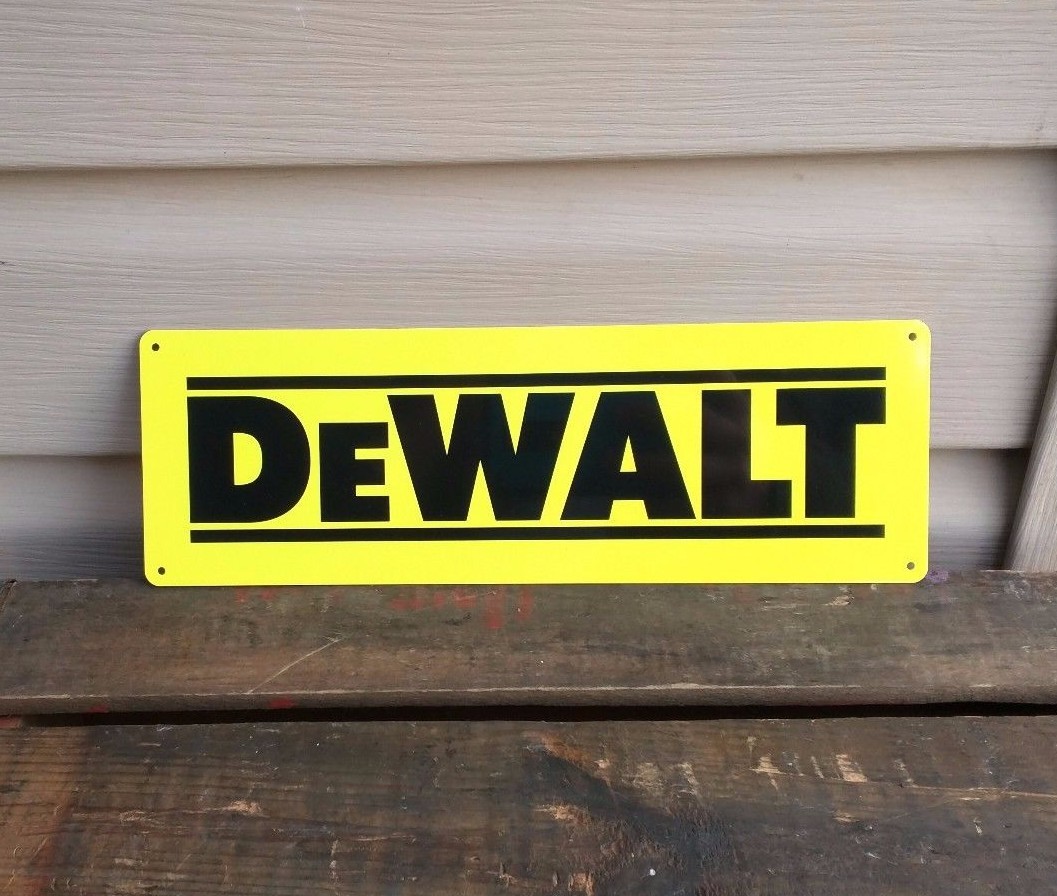 DEWALT Logo Power Tool Metal SIGN Cordless Drill Work shop Garage 4×12 50081