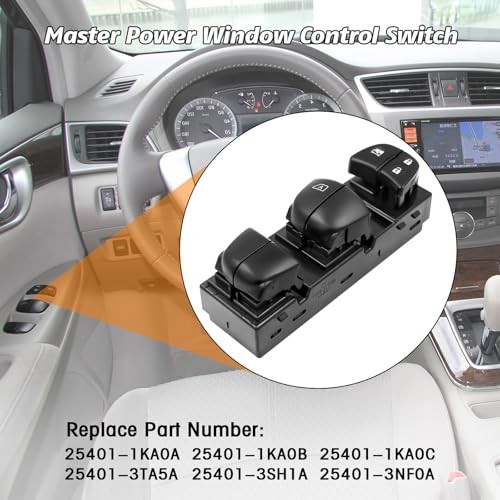 Driver Side Master Power Window Switch Compatible with Nissan Juke 2011-2017,