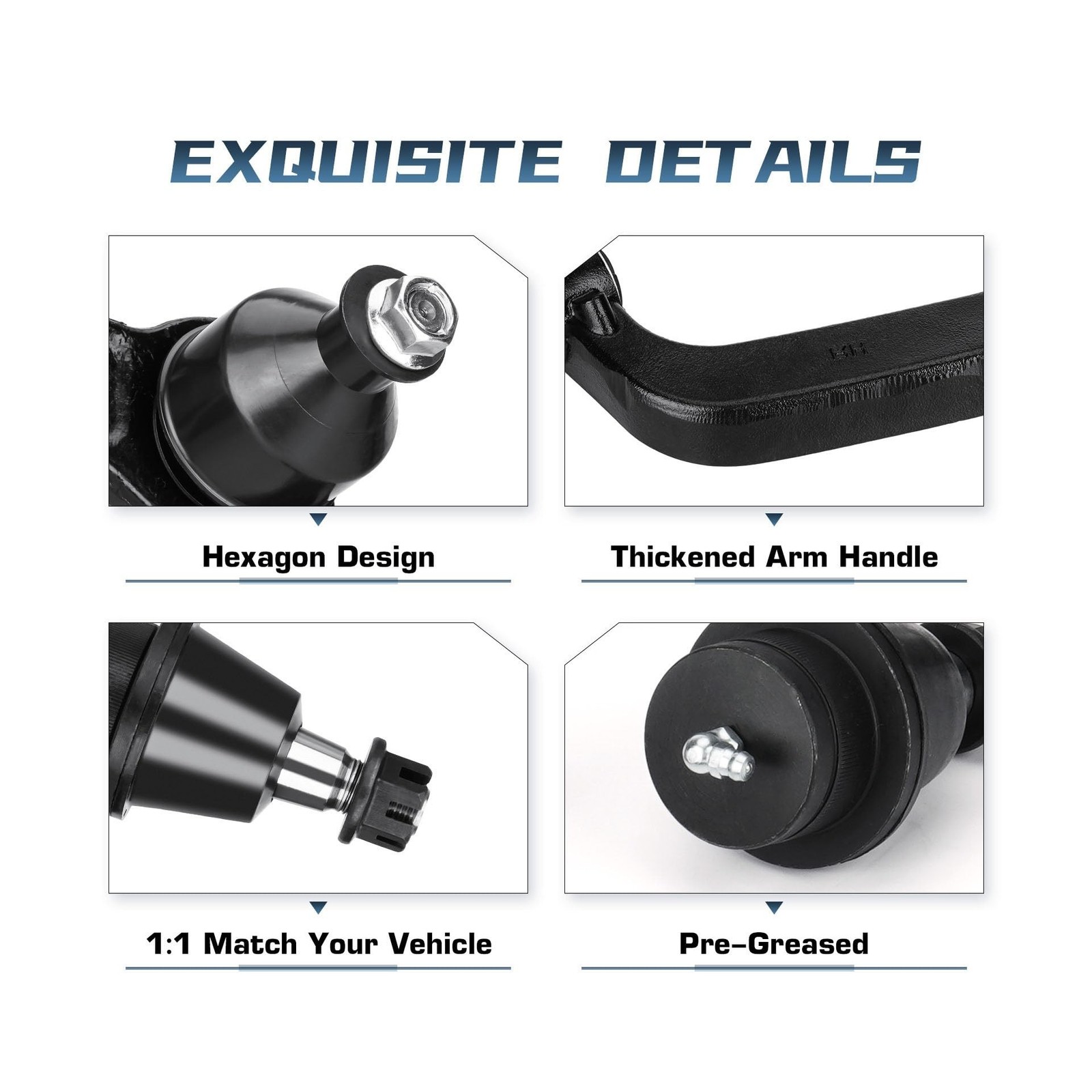 4WD Front Upper Control Arms w/Ball Joints for 1999-2006 Chevy Avalanche Subu…