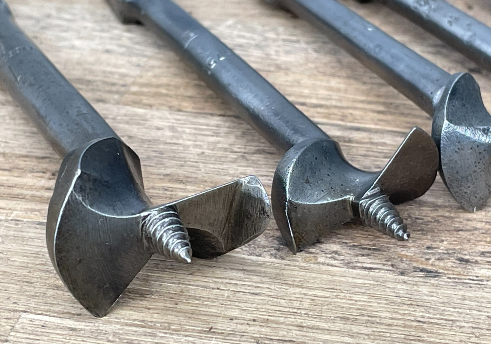 7 Vintage Centre Point Auger Drill Bits 1-1/4″ – 3/8″ Woodworking Bit Ridgway