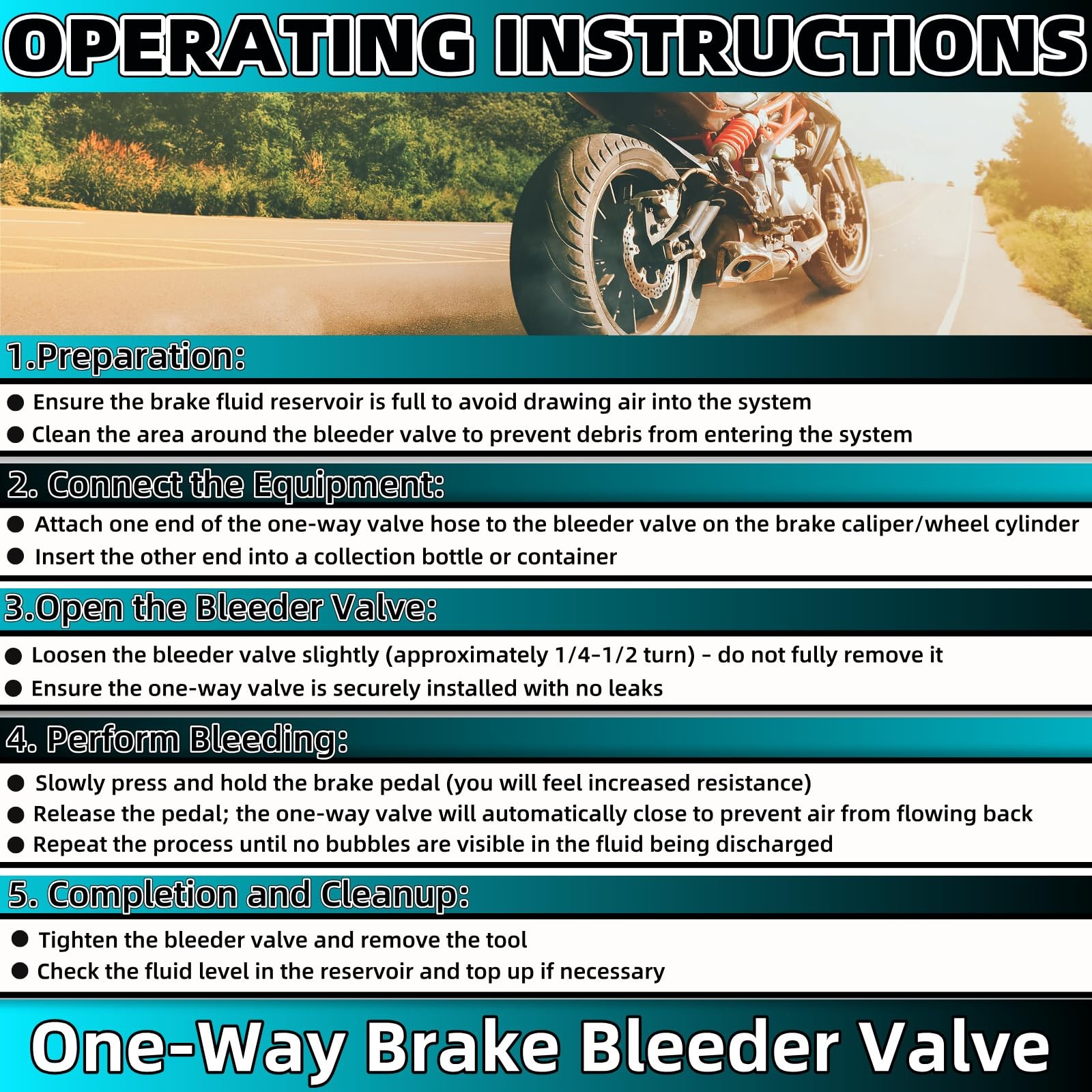 Zijipjy Universal Brake Bleeder Kit with One Way Check Valve, Adapter & Hose …