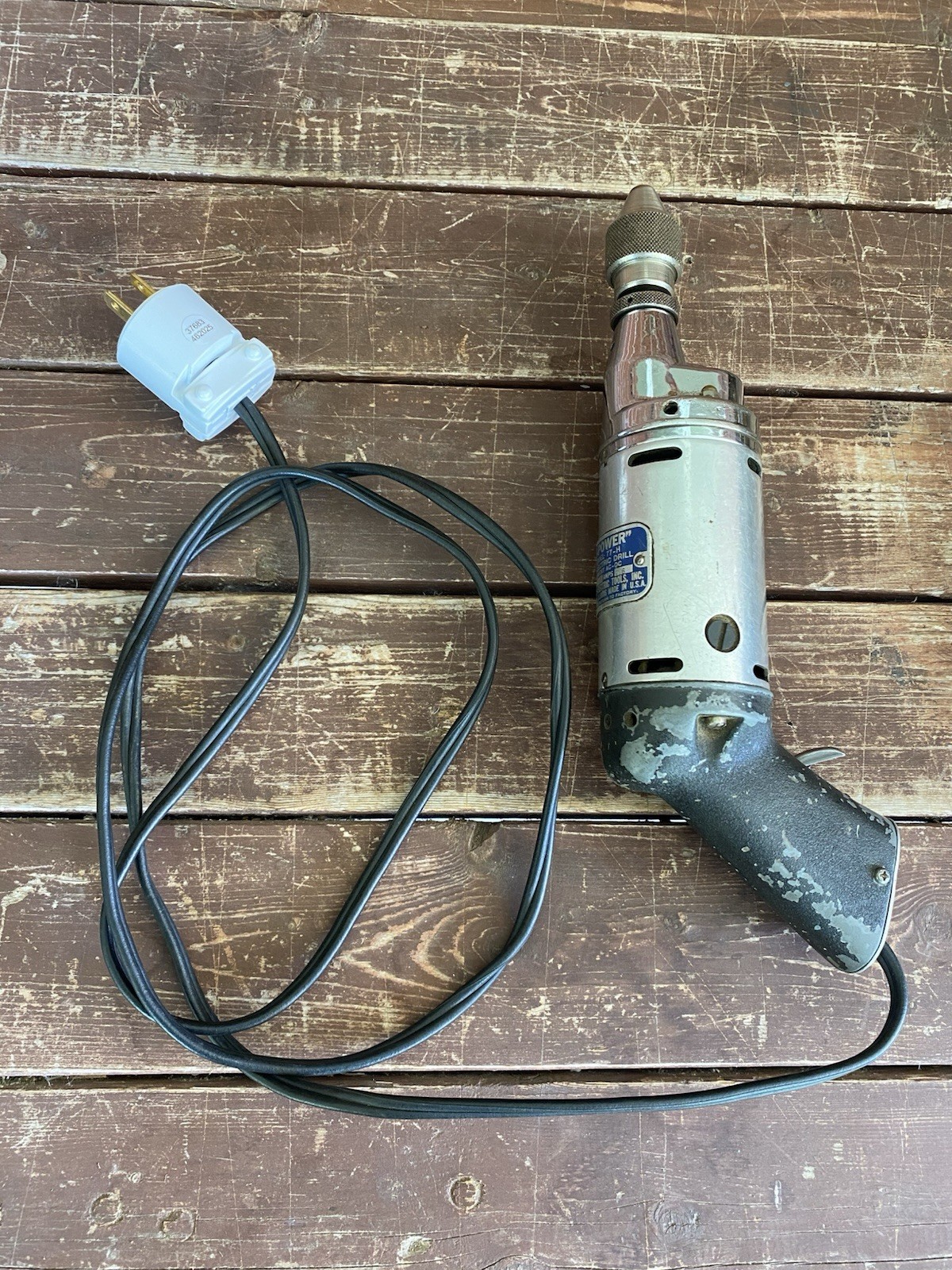 Vintage Electric Hi Power Drill Model 77-H Pistol Grip 1/4″ Works Hand Chuck