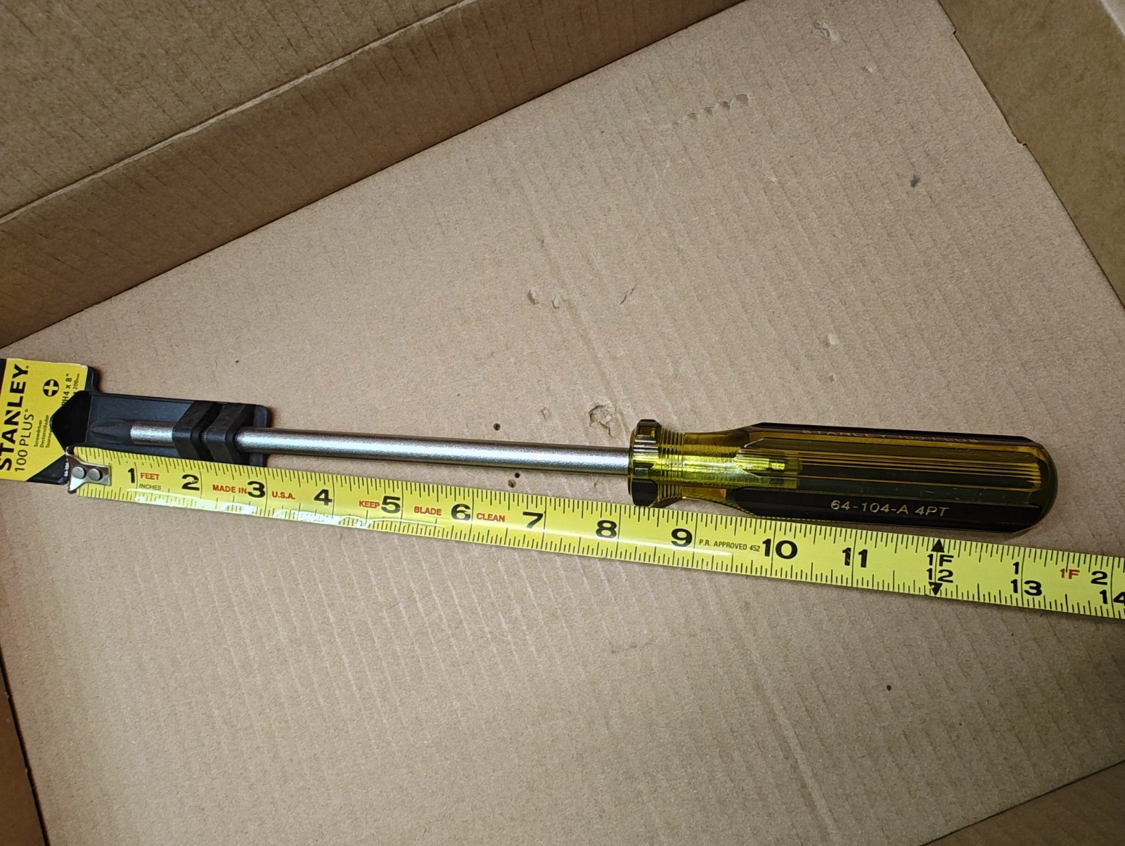 Vintage NOS STANLEY 100 PLUS LARGE SIZE SCREWDRIVER PHILLIPS PH4
