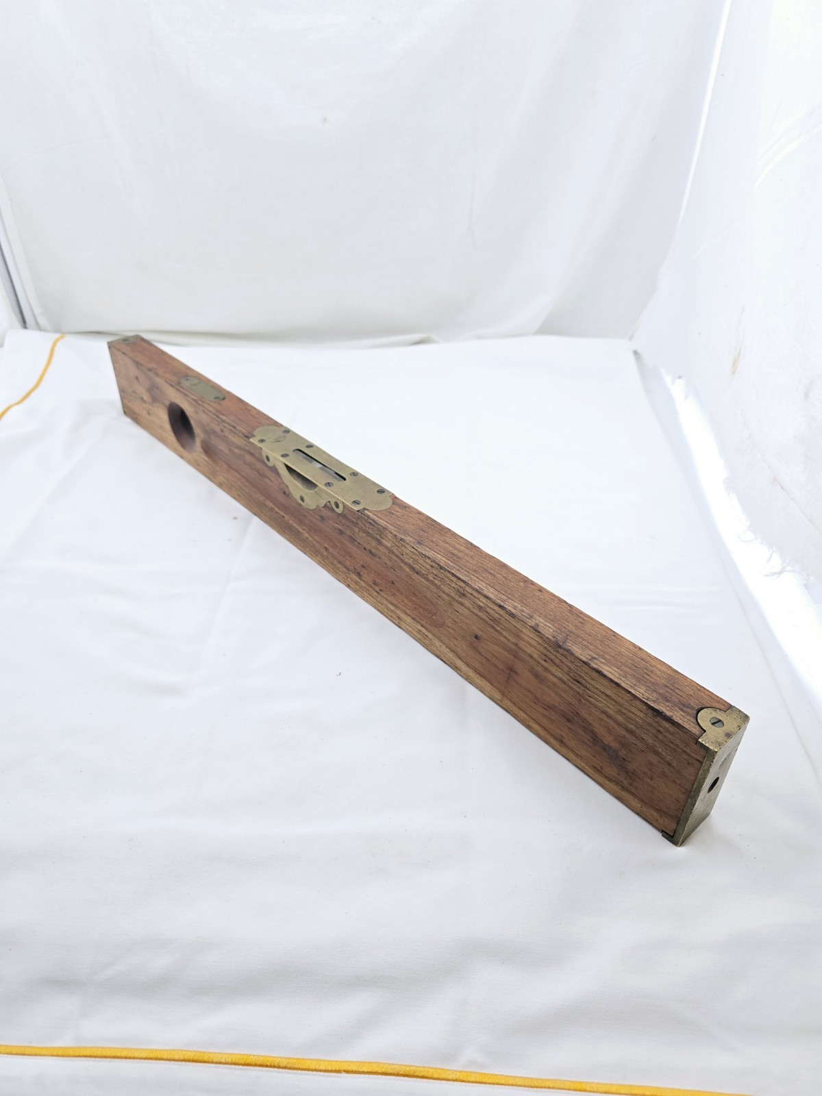 Antique Stanley Rule & Level 26″ Adjustable Wood & Brass Level 1896