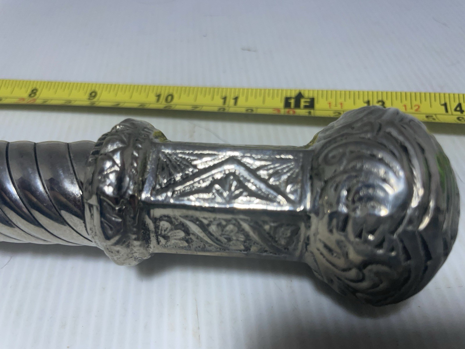 Vintage Magnifying Glass antique silver-plated 14 inches Broken Clasp
