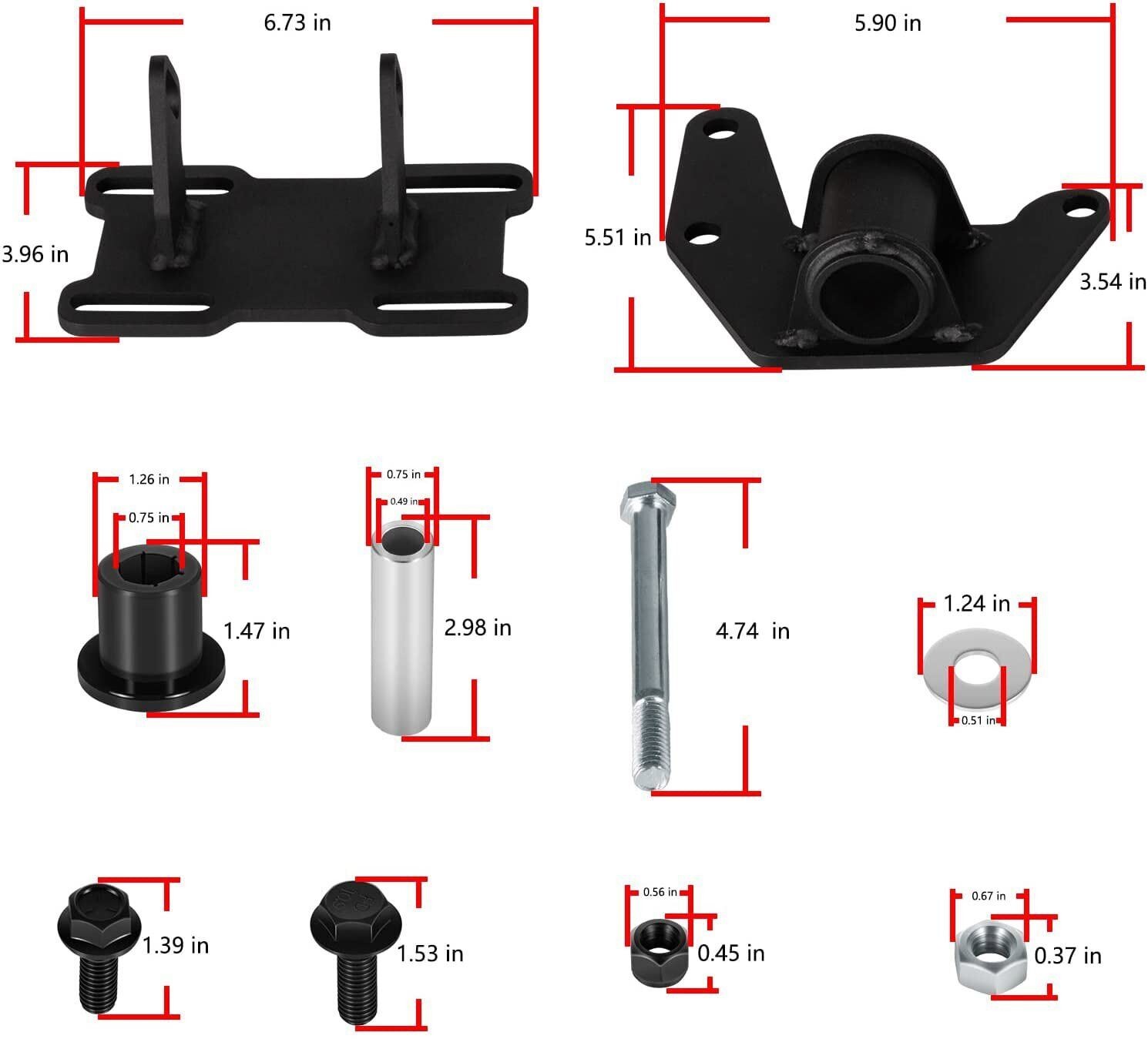 LS Conversion Engine Swap Mounts Adjustable with Hardware For GM Body 1978-1988