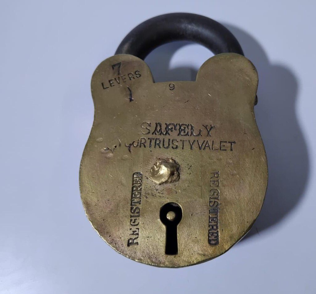 Safely Brass Lock and Key 7 Levers Vintage Padlock India