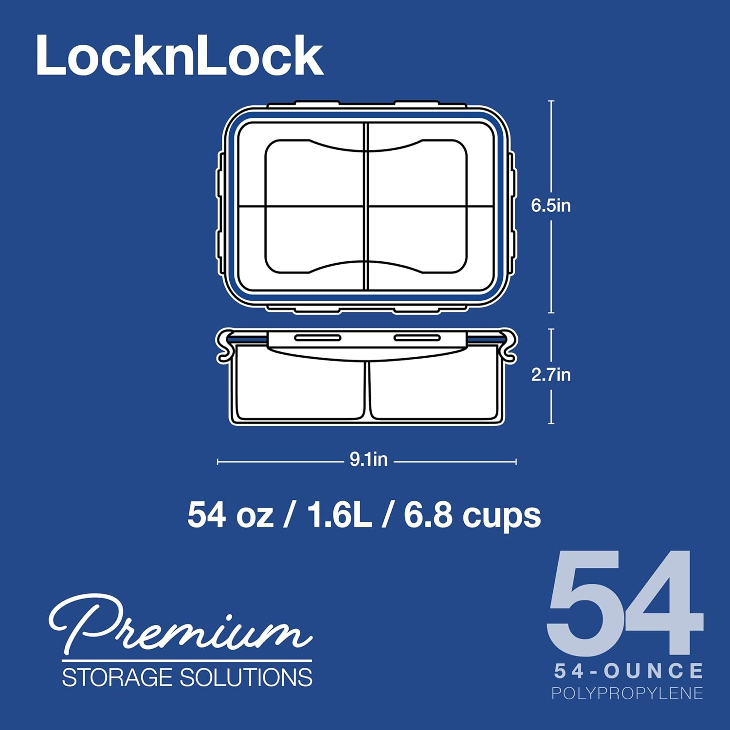 LOCK & LOCK Easy Essentials Food Storage Lids/Airtight Containers, BPA Free, 54