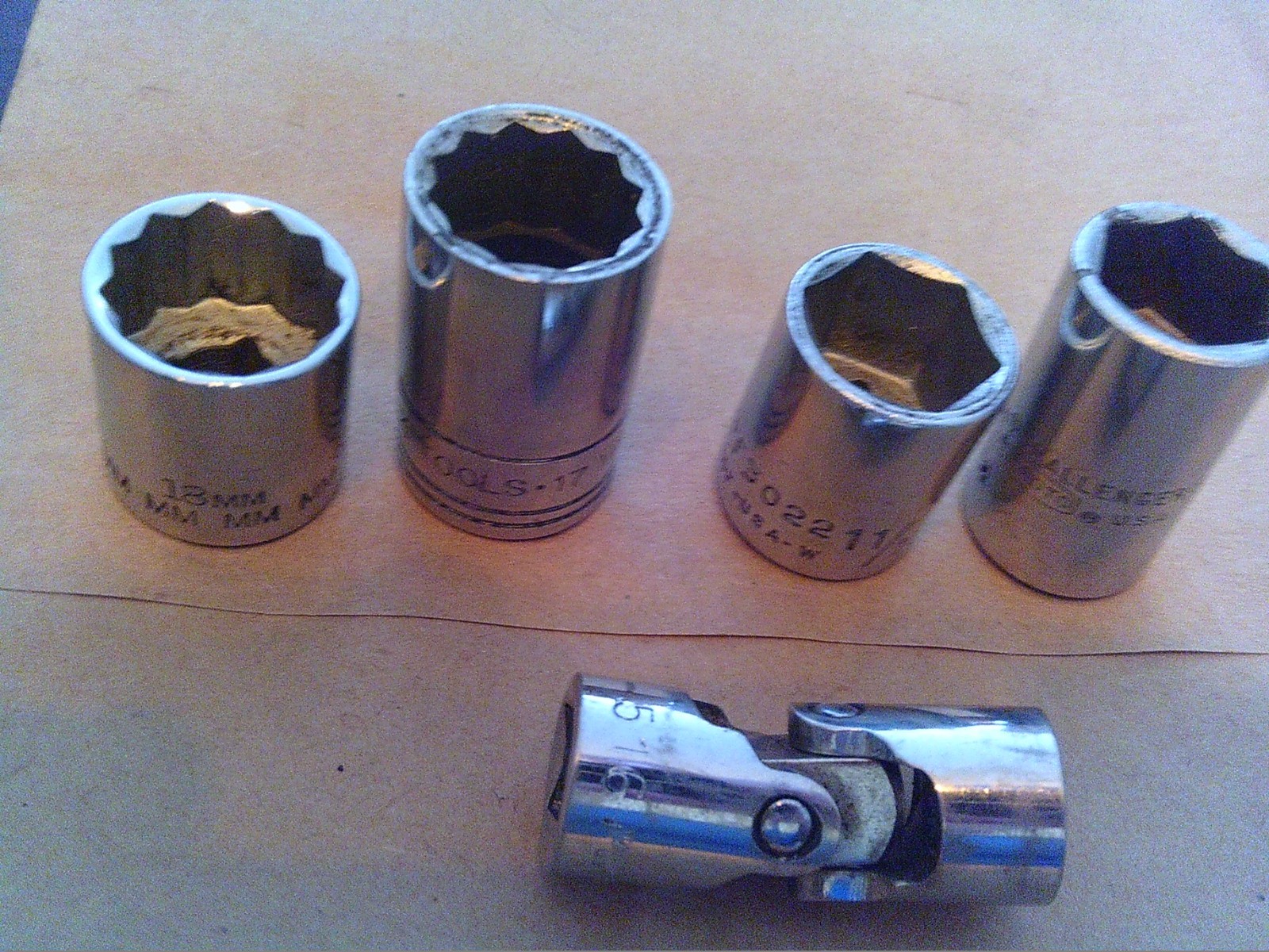 FIVE Sockets By Proto,S-K,Easco,Wright & Armstrong