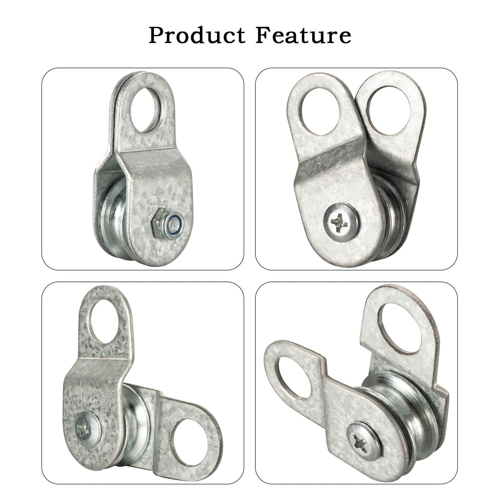 SHINICO 10Pack Small Snatch Cable Pulley Block for 6mm / 0.23 Inch Wire…