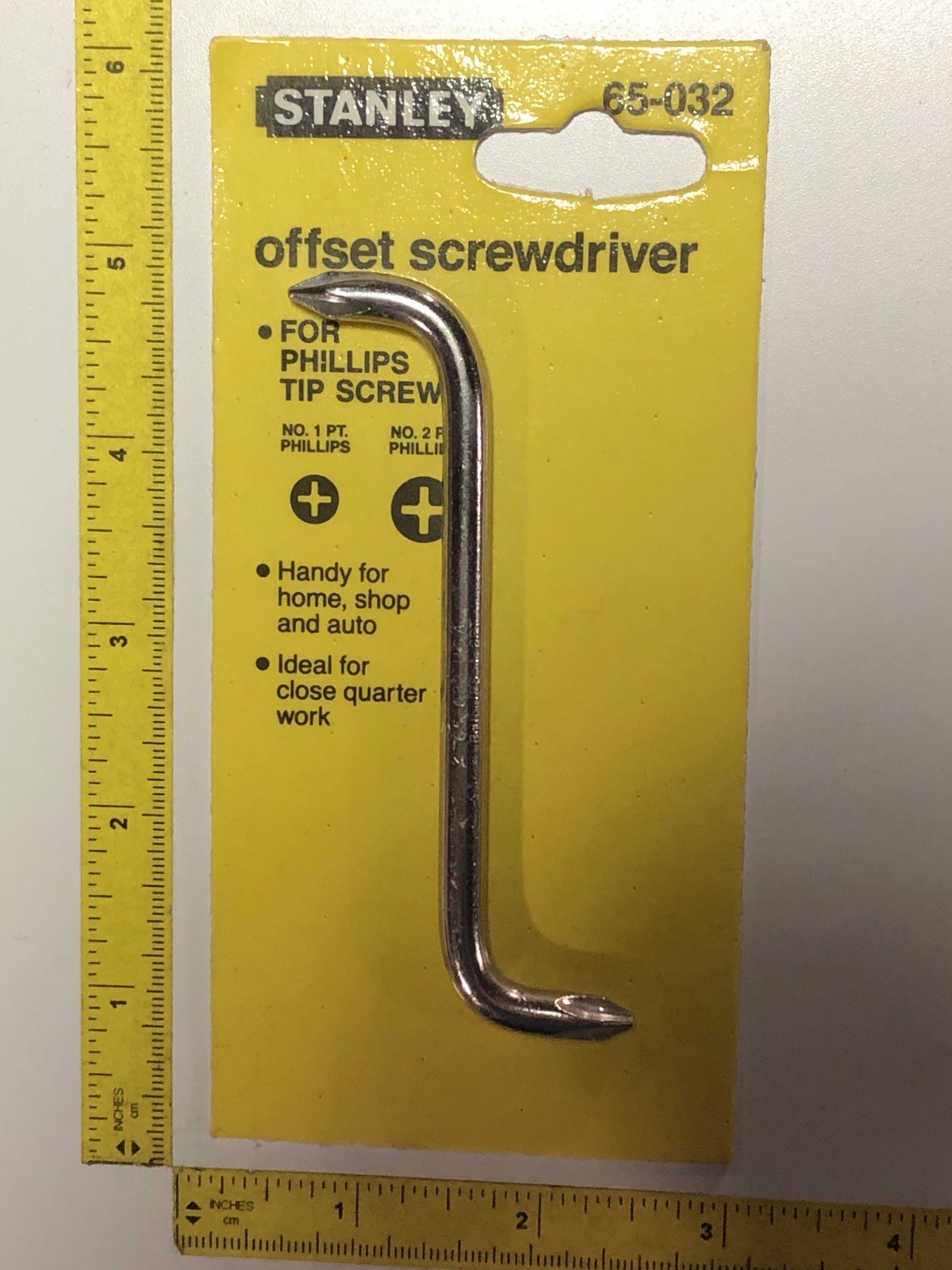 VTG Stanley Offset Screwdriver No.65-032 NOS Unused USA Tool Phillips #1 & #2