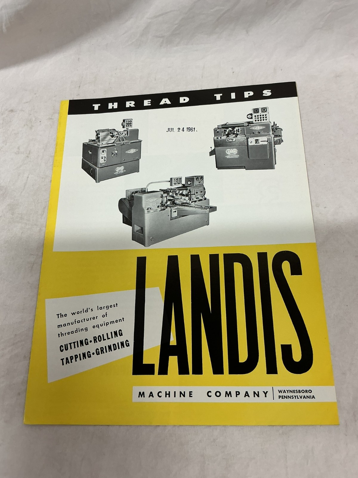 July 1961 Landis Machine Company Thread Tips Bulletin Brochure Pamphlet